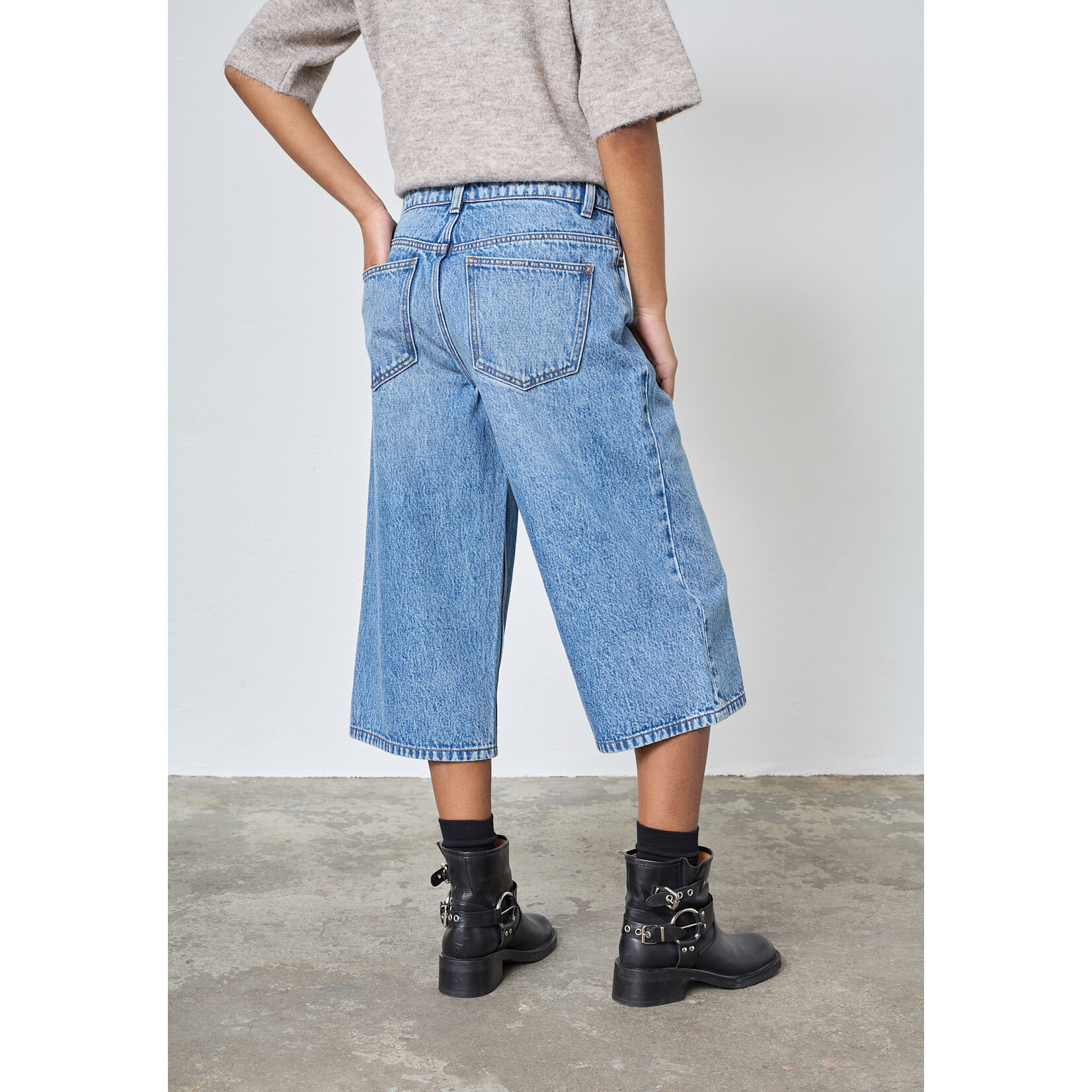 Sisters Point olina denim short med blue