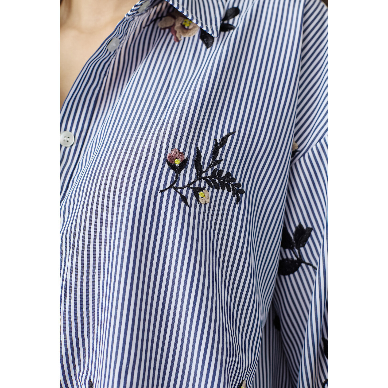Sisters Point blouse Enola streep flower navy