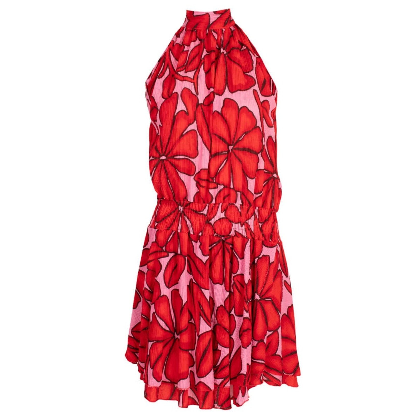 Korte zomerjurk Emma rood / roze