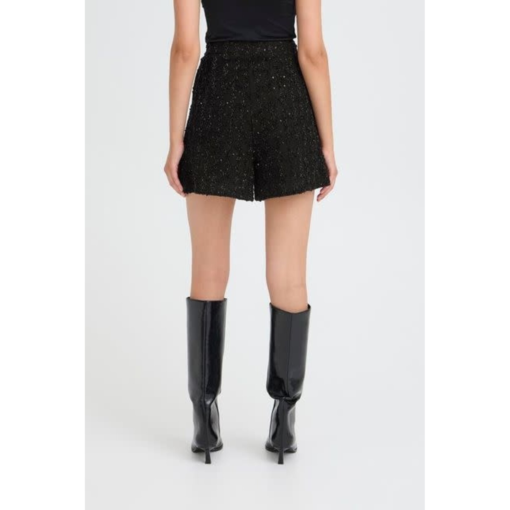 ICHI Ninky short glitter zwart