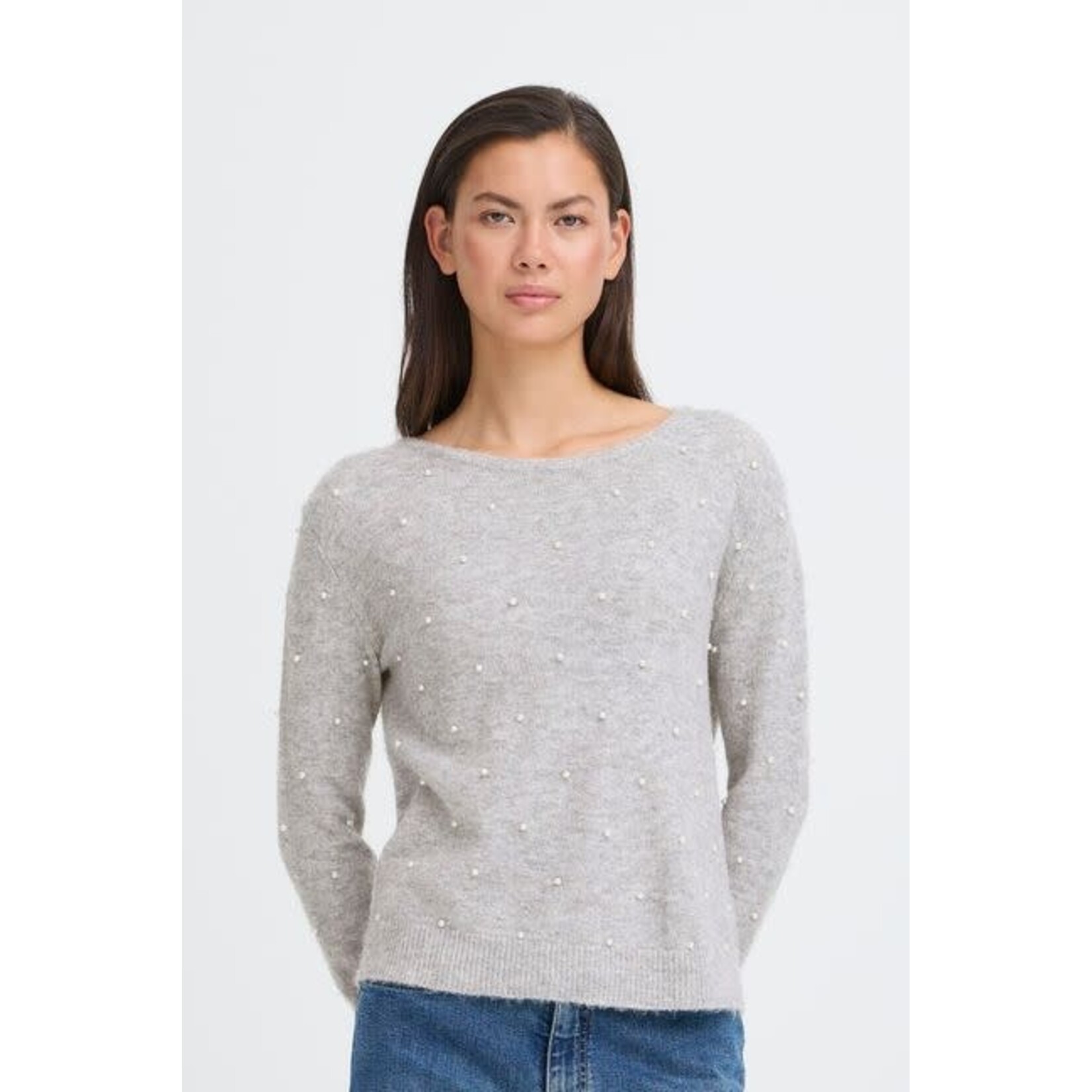 ICHI Macon sweater grijs