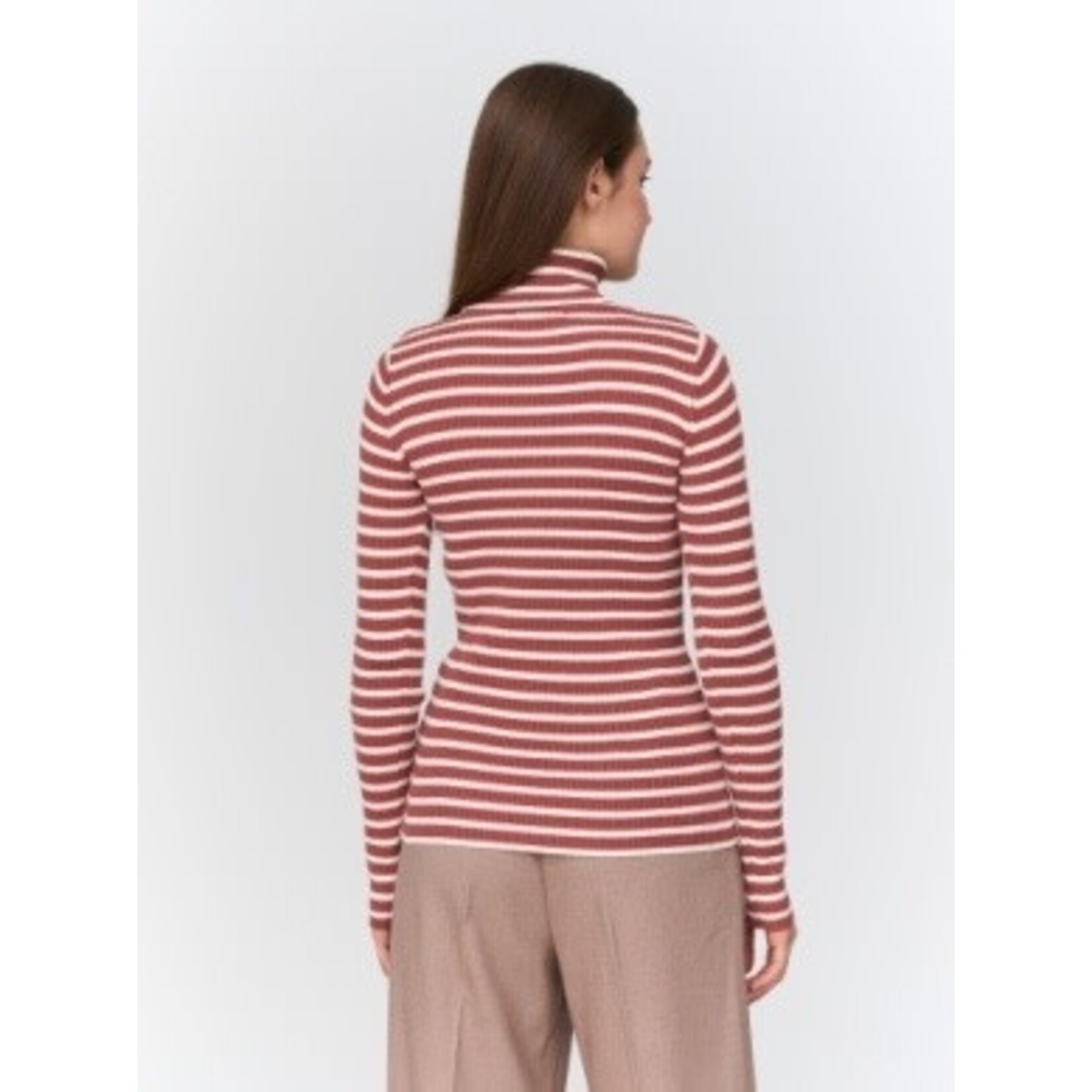 24Colours 24Colours kolletje streep roest bruin