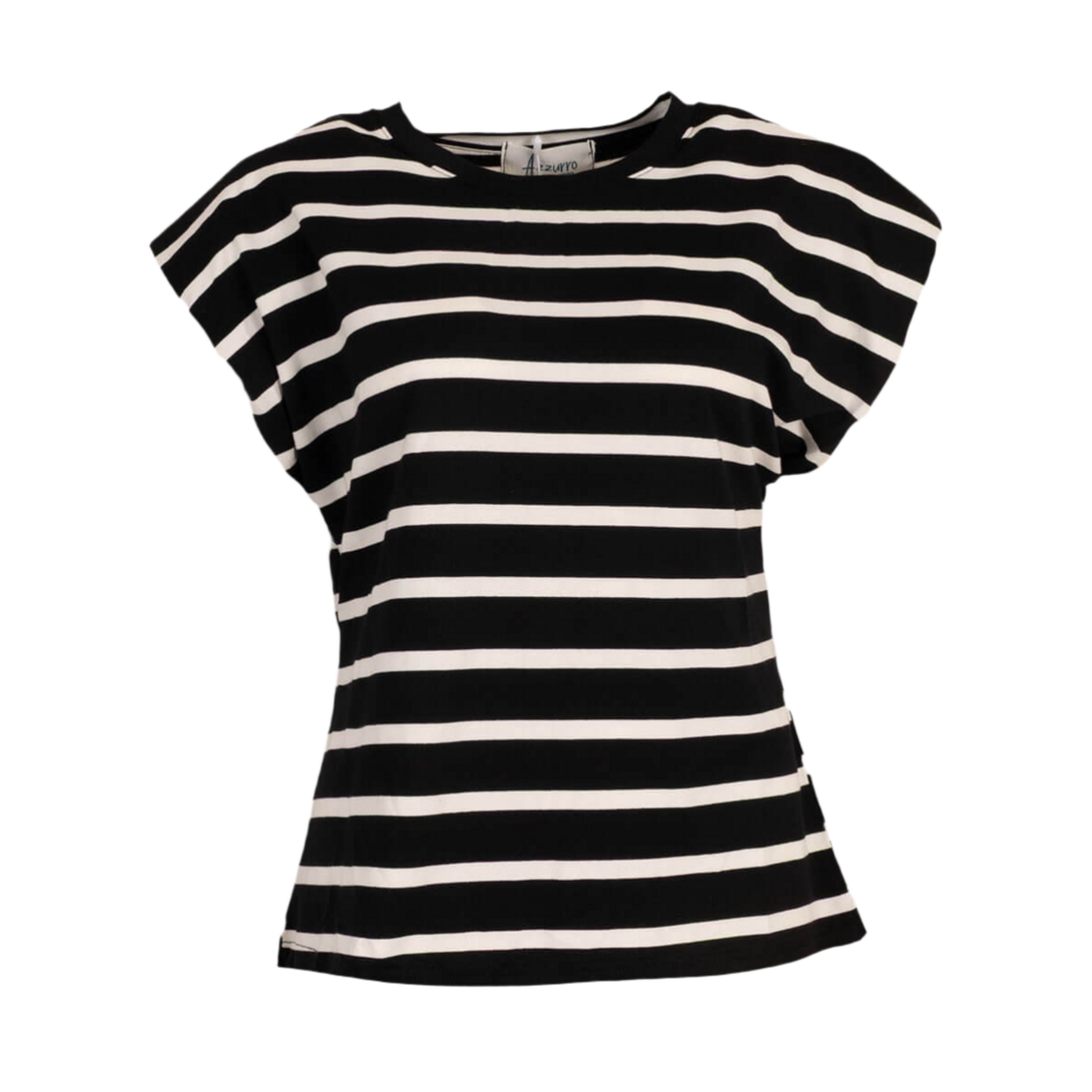 T-shirt streep Loes zwart