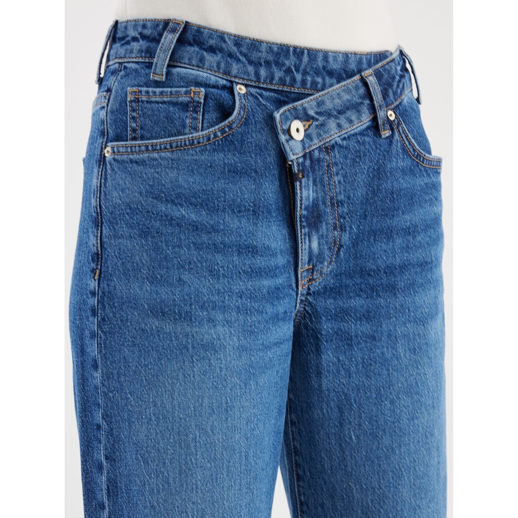 C.O.J. COJ Cora straight mid waist jeans blue