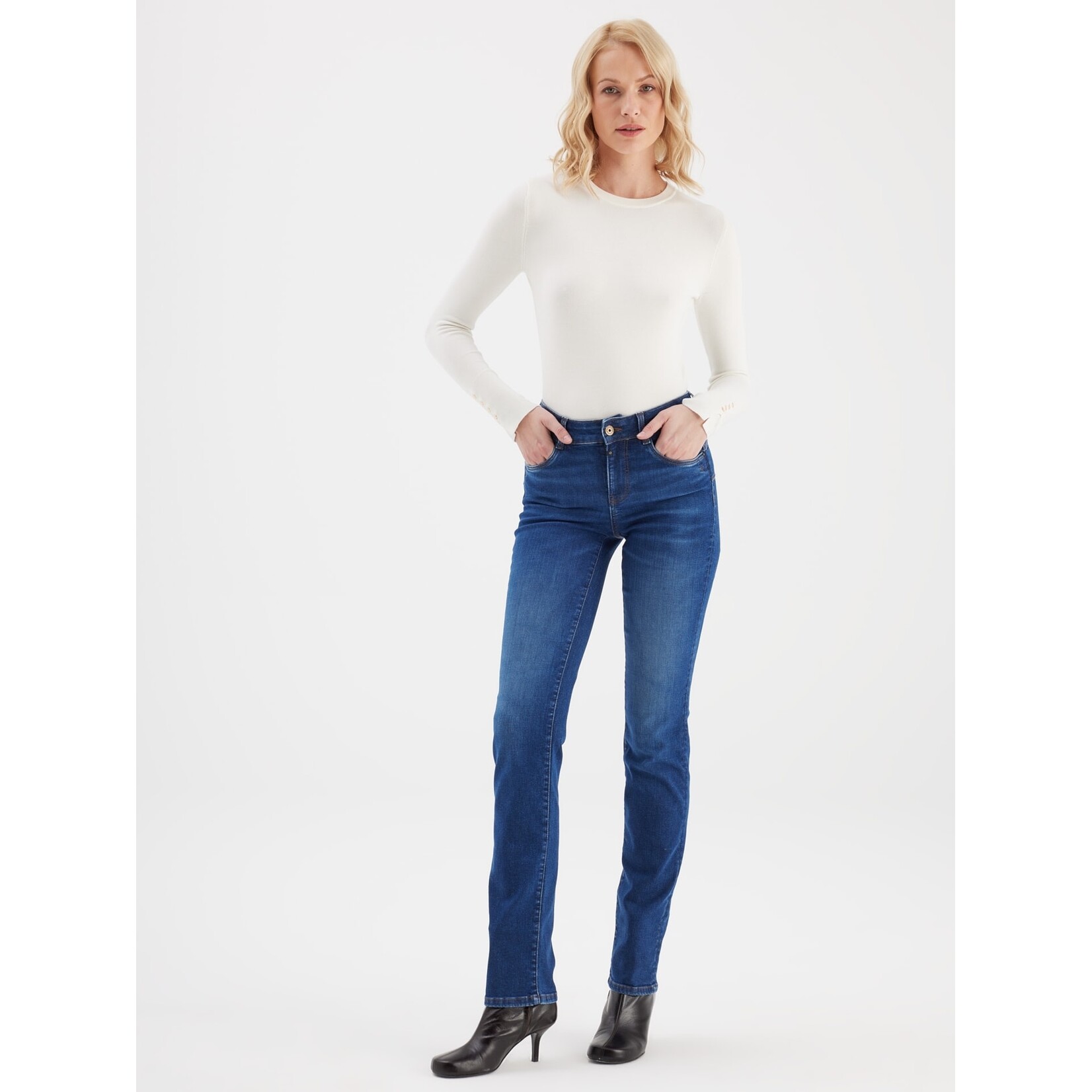 C.O.J. COJ Slim straight jeans Sabrina blauw