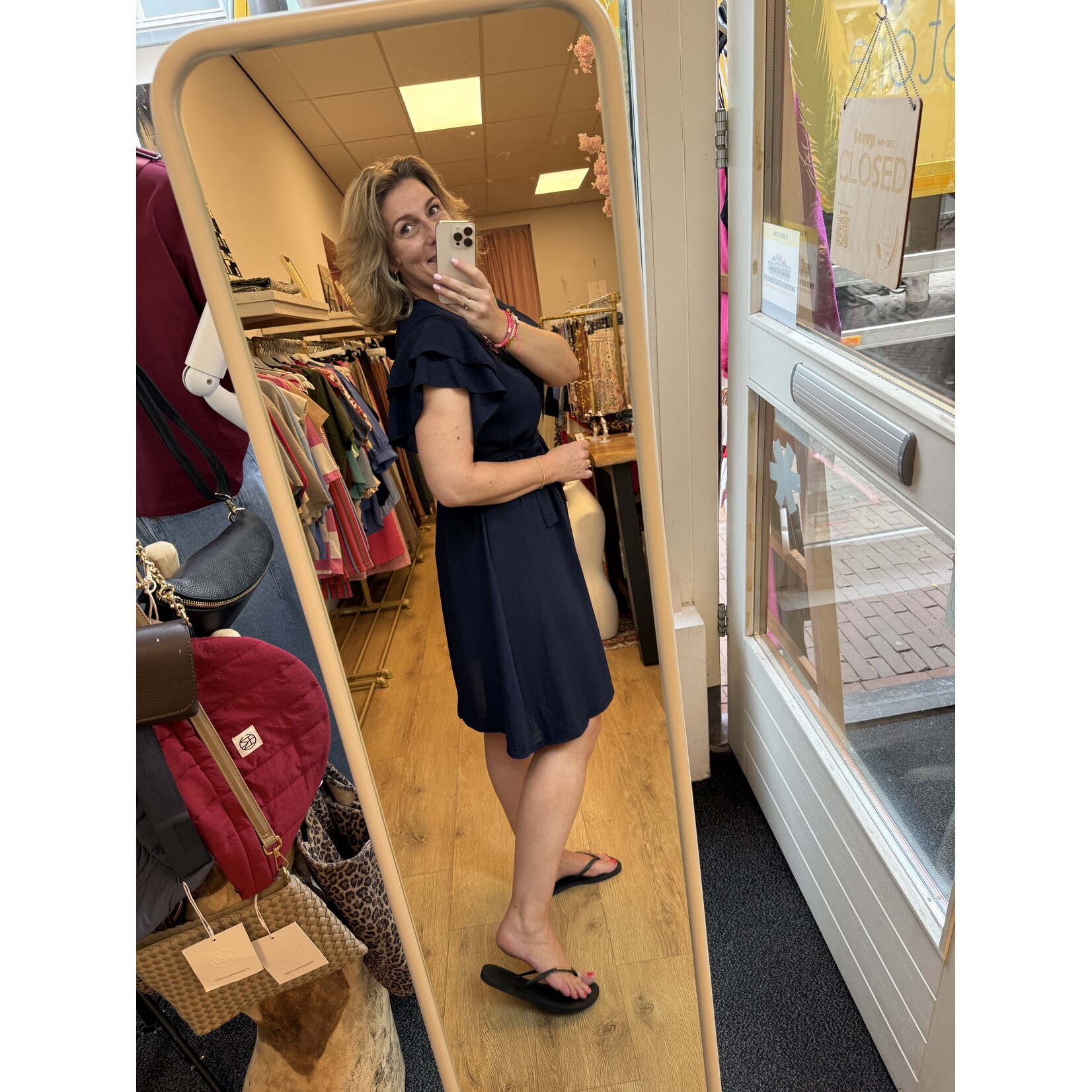 Overslag zomerjurk Sandy blauw