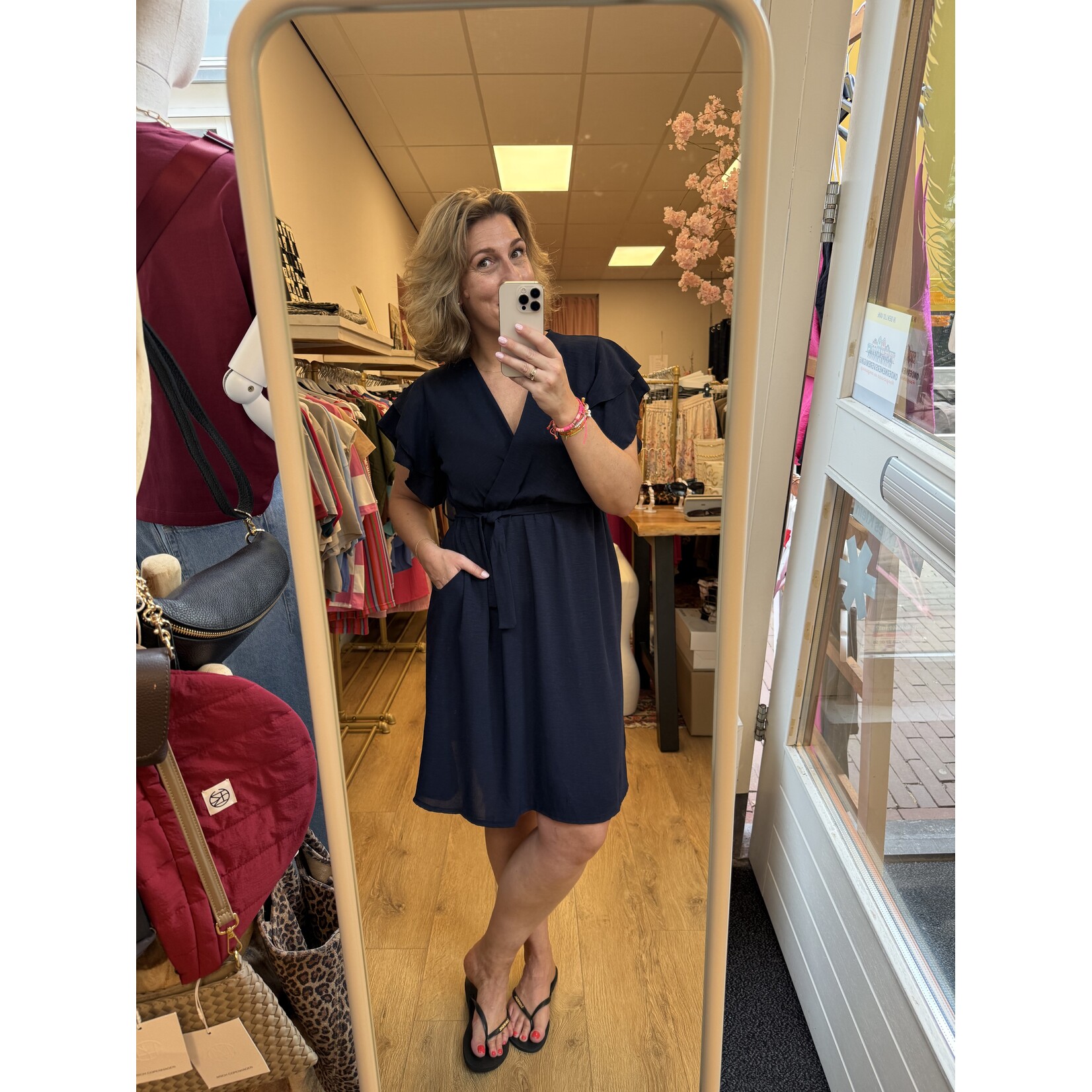 Overslag zomerjurk Sandy blauw