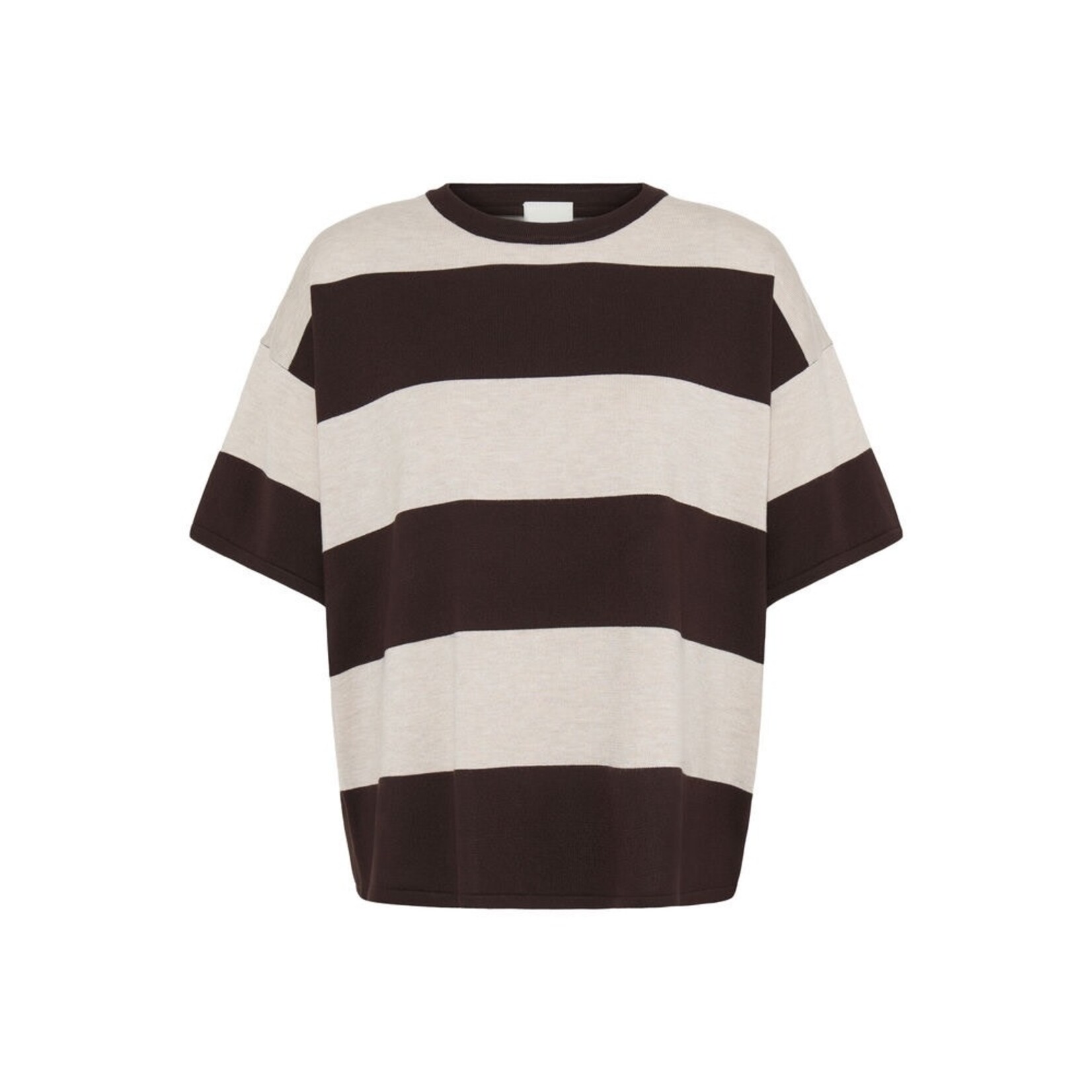 ICHI Ihluls loose shirt streep bruin