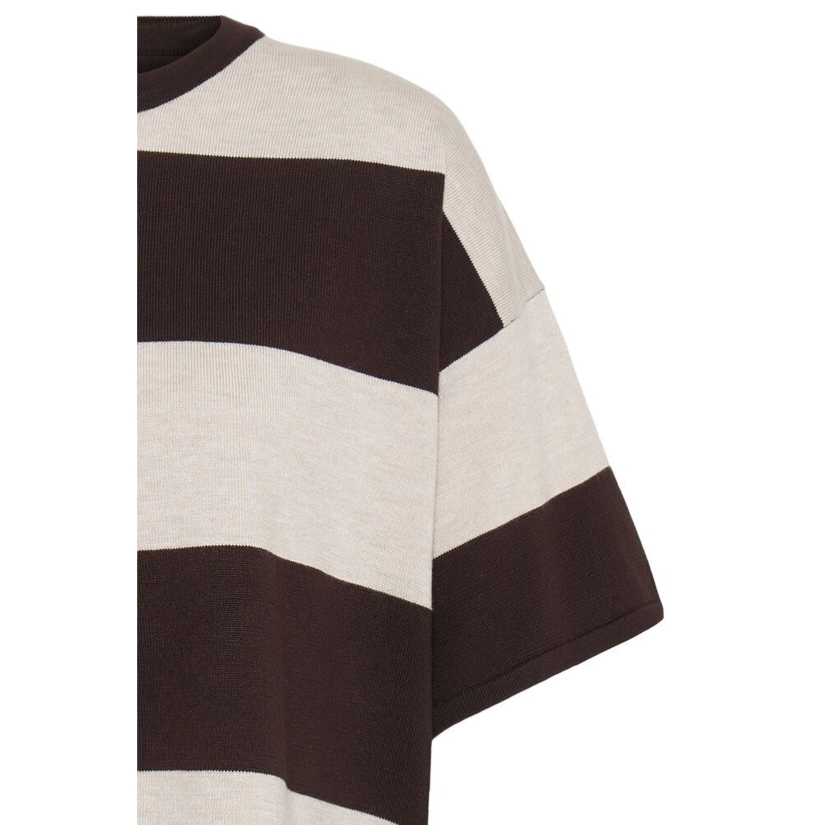 ICHI Ihluls loose shirt streep bruin