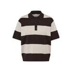 ICHI Ihluls polo shirt bruin streep