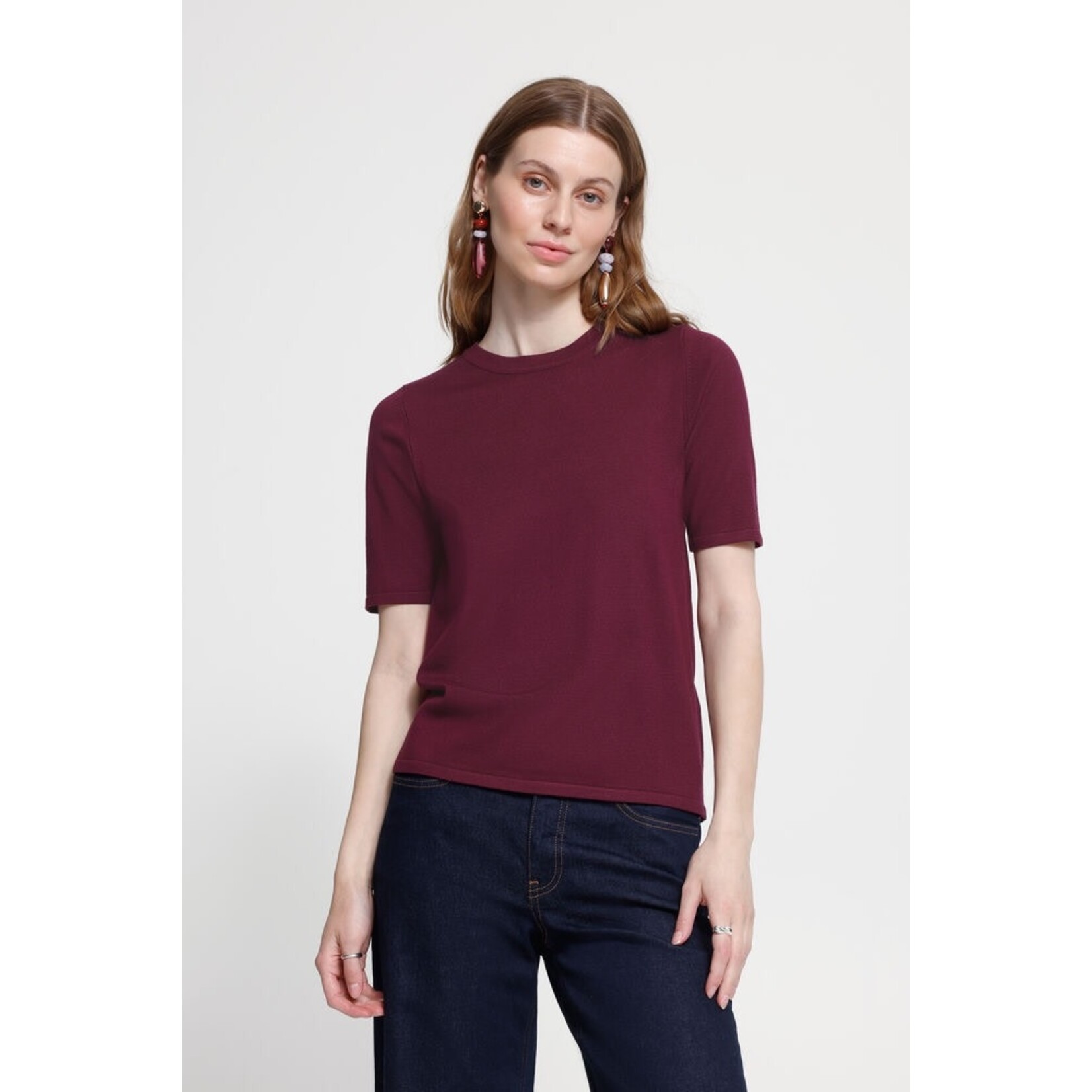 ICHI Ihluls shirt korte mouw bordeaux