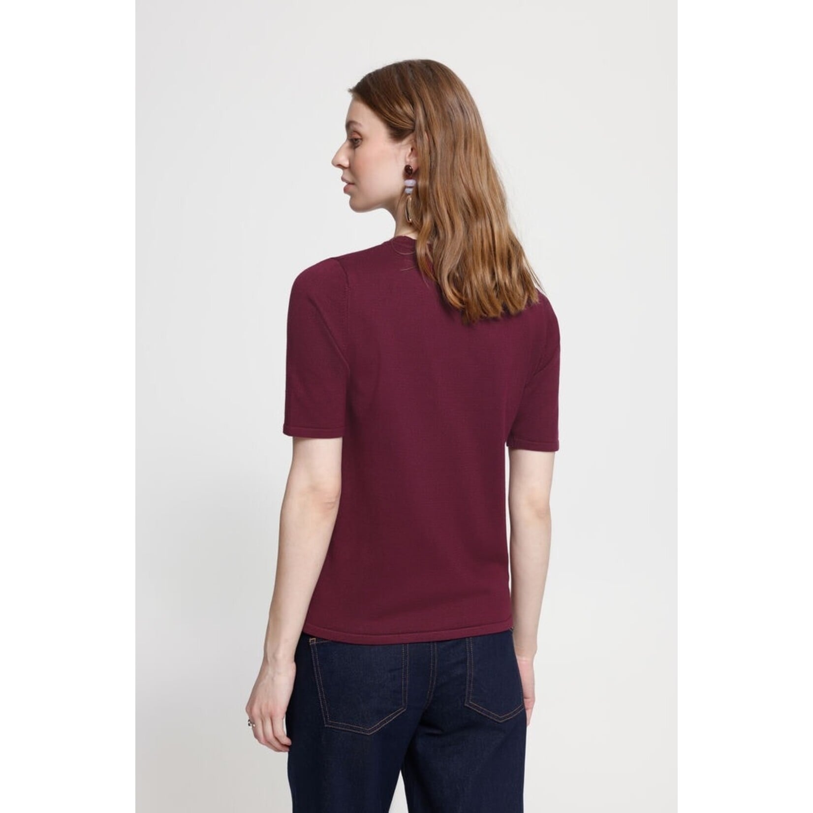 ICHI Ihluls shirt korte mouw bordeaux