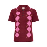 ICHI Ihdasila polo gebreid ruit roze