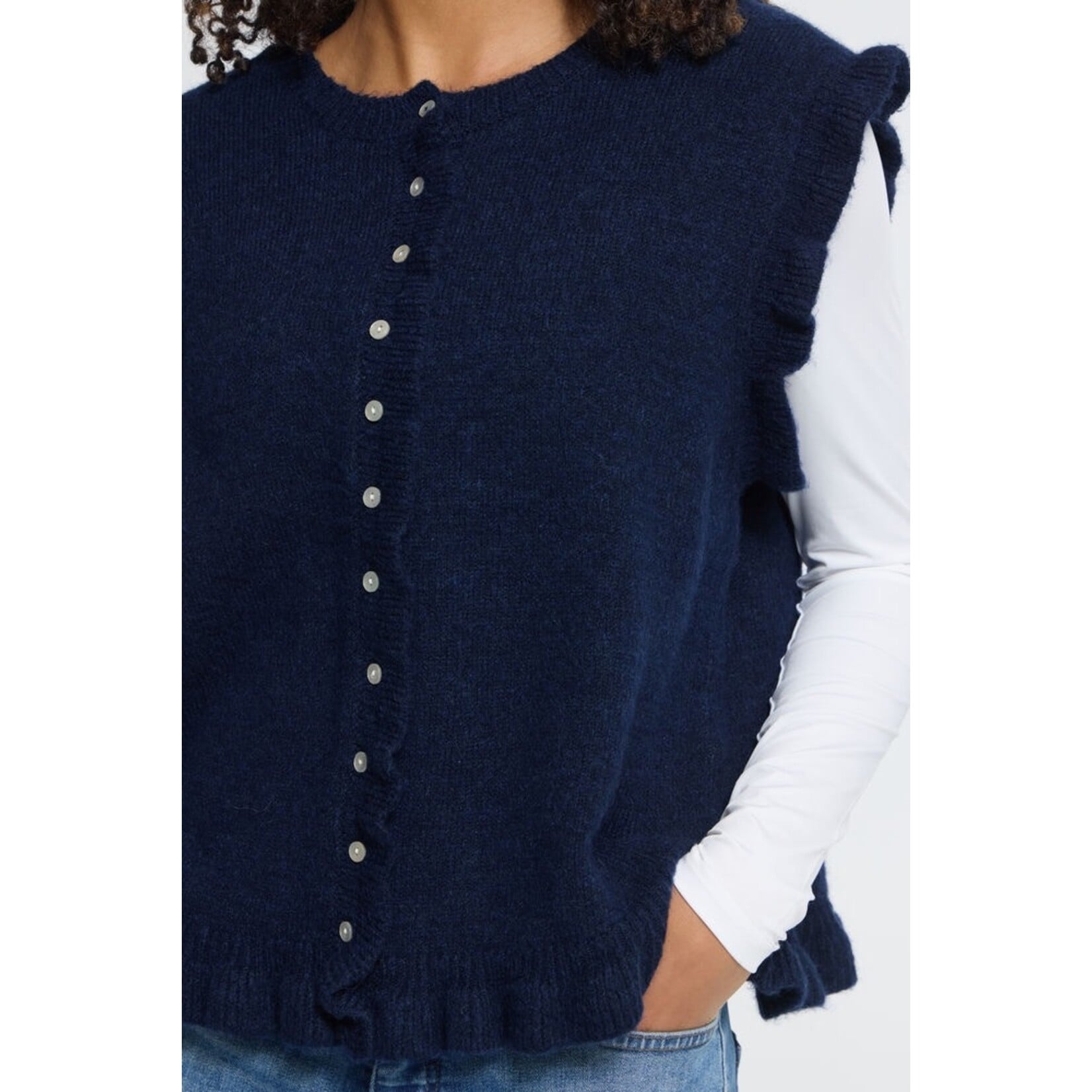 ICHI Ihpovoke spencer blauw