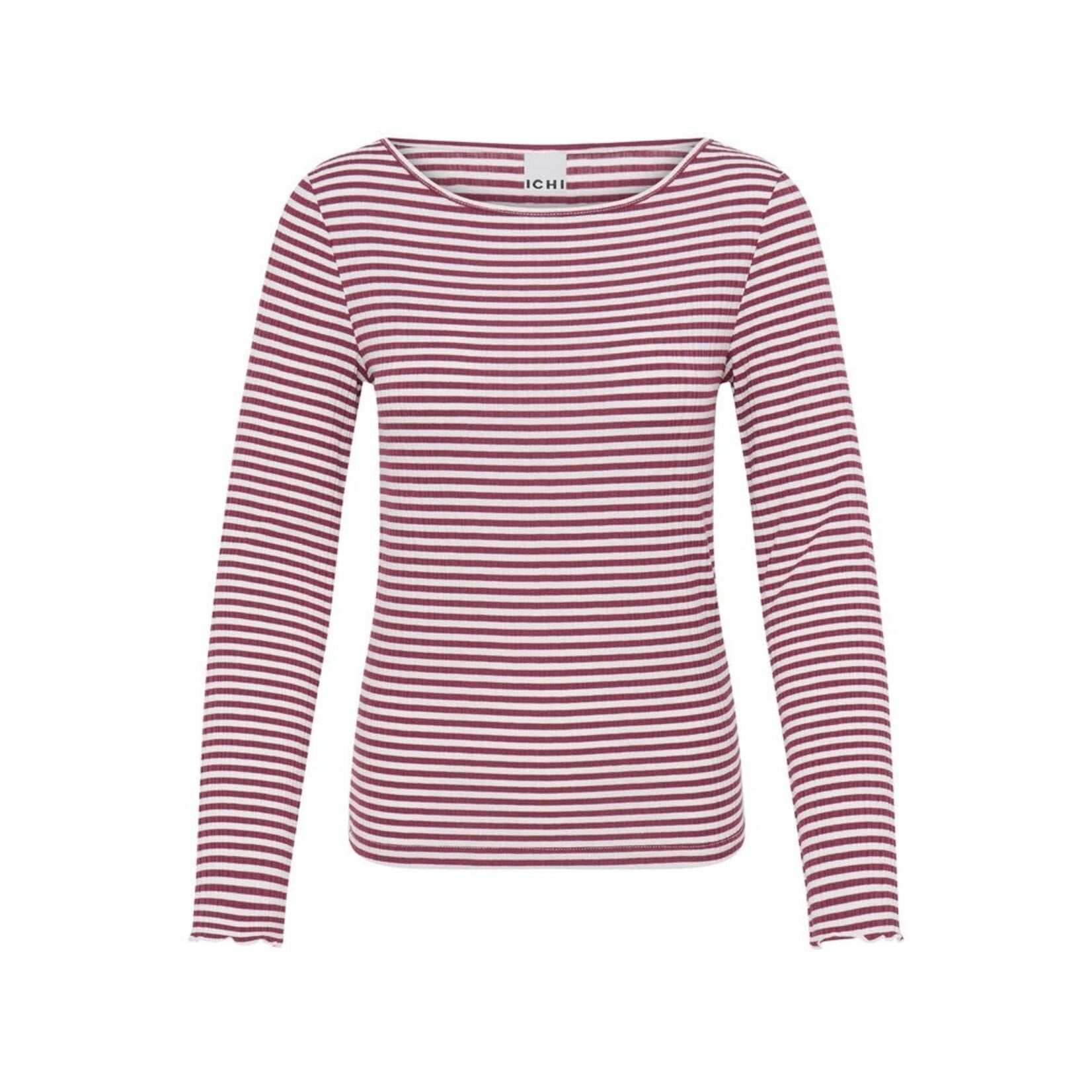 ICHI Ihcella long sleeve top  streep rood