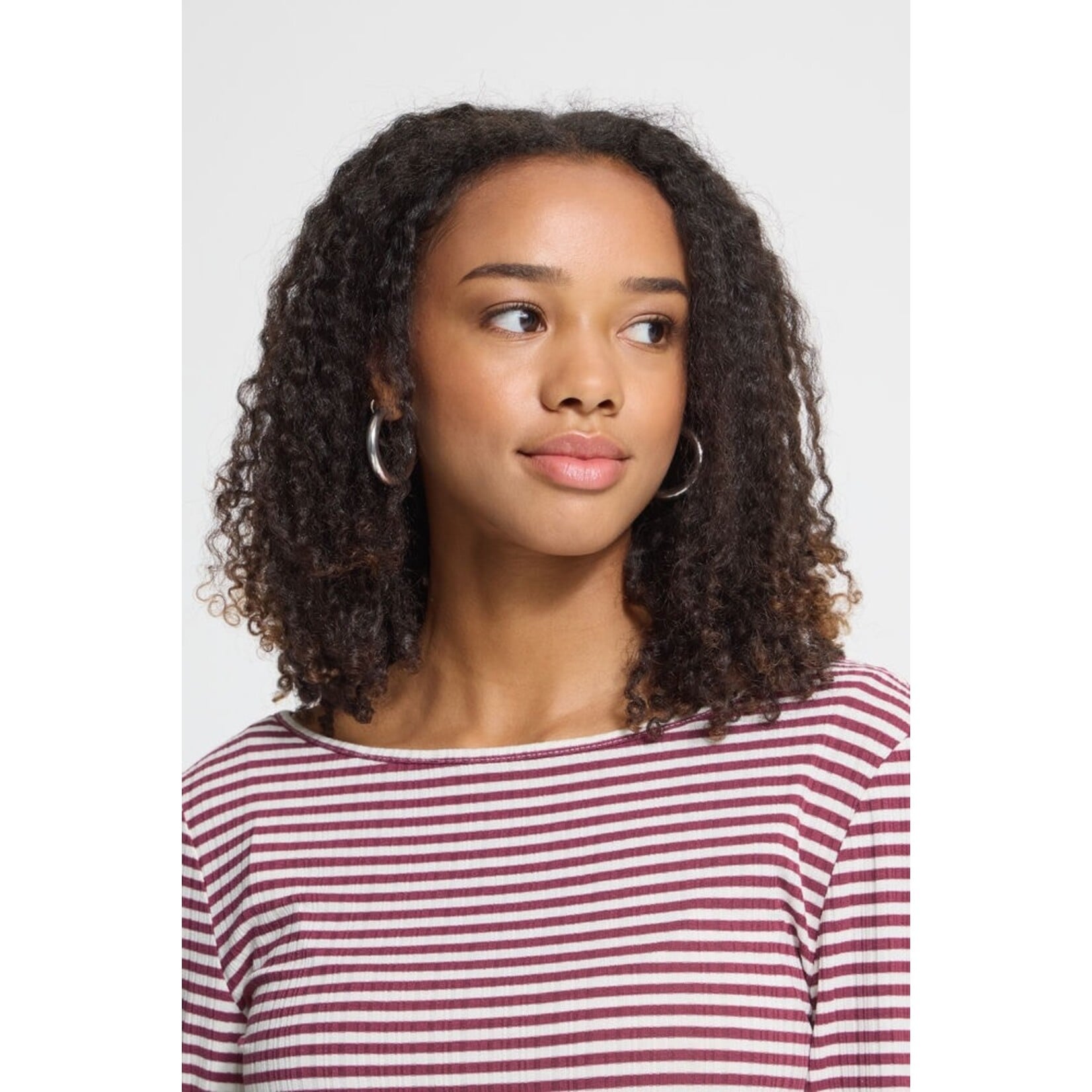ICHI Ihcella long sleeve top  streep rood