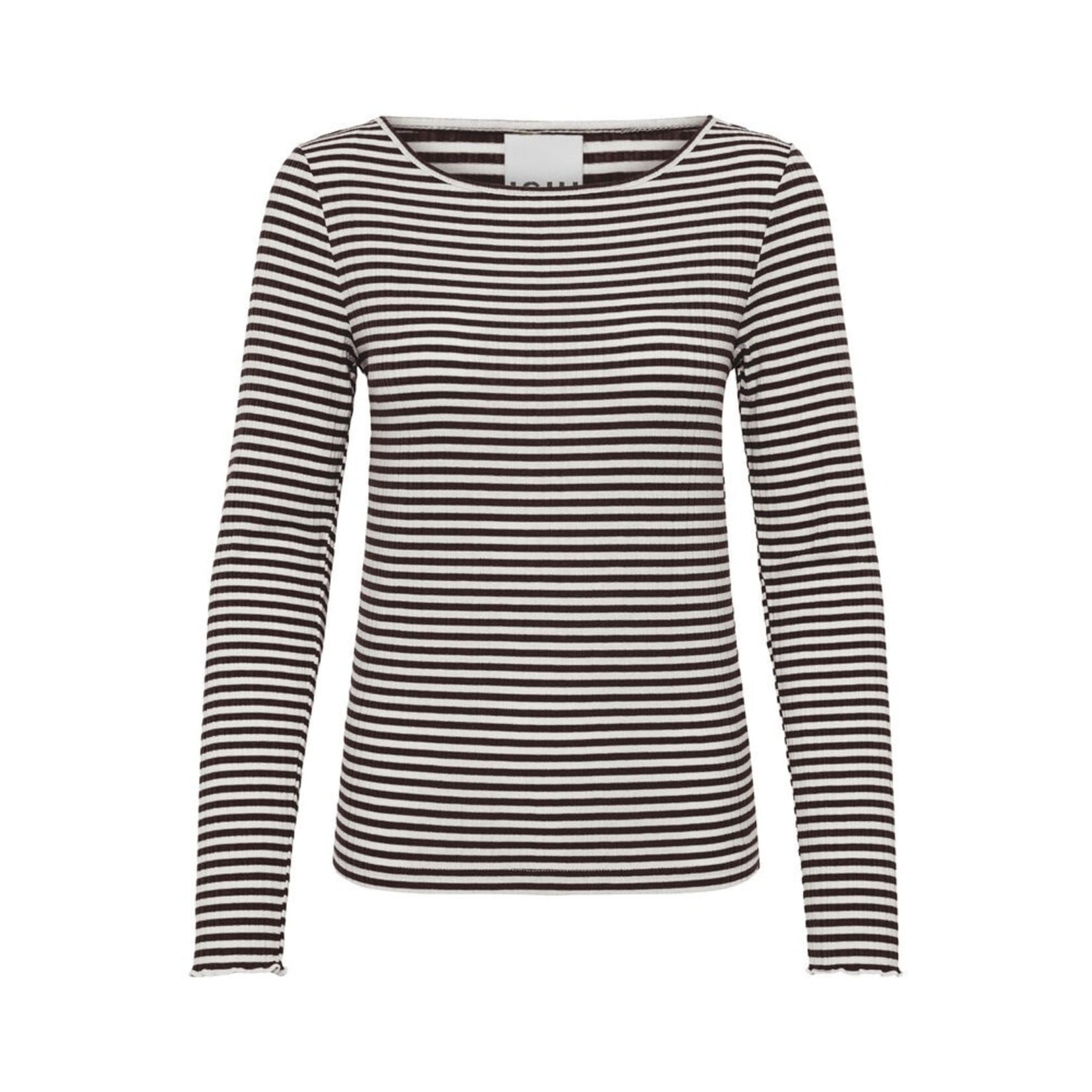 ICHI Ihcella long sleeve top  streep bruin