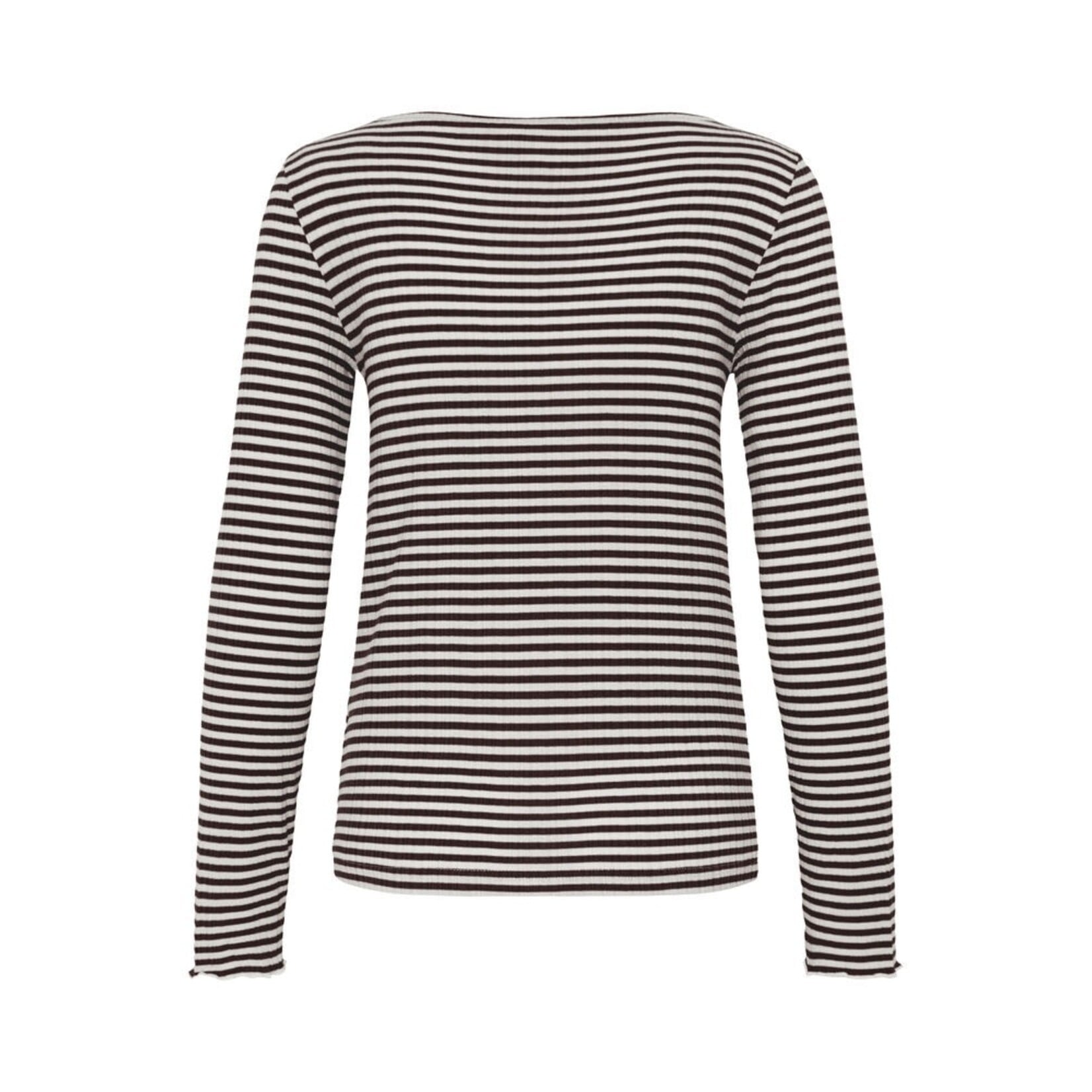 ICHI Ihcella long sleeve top  streep bruin