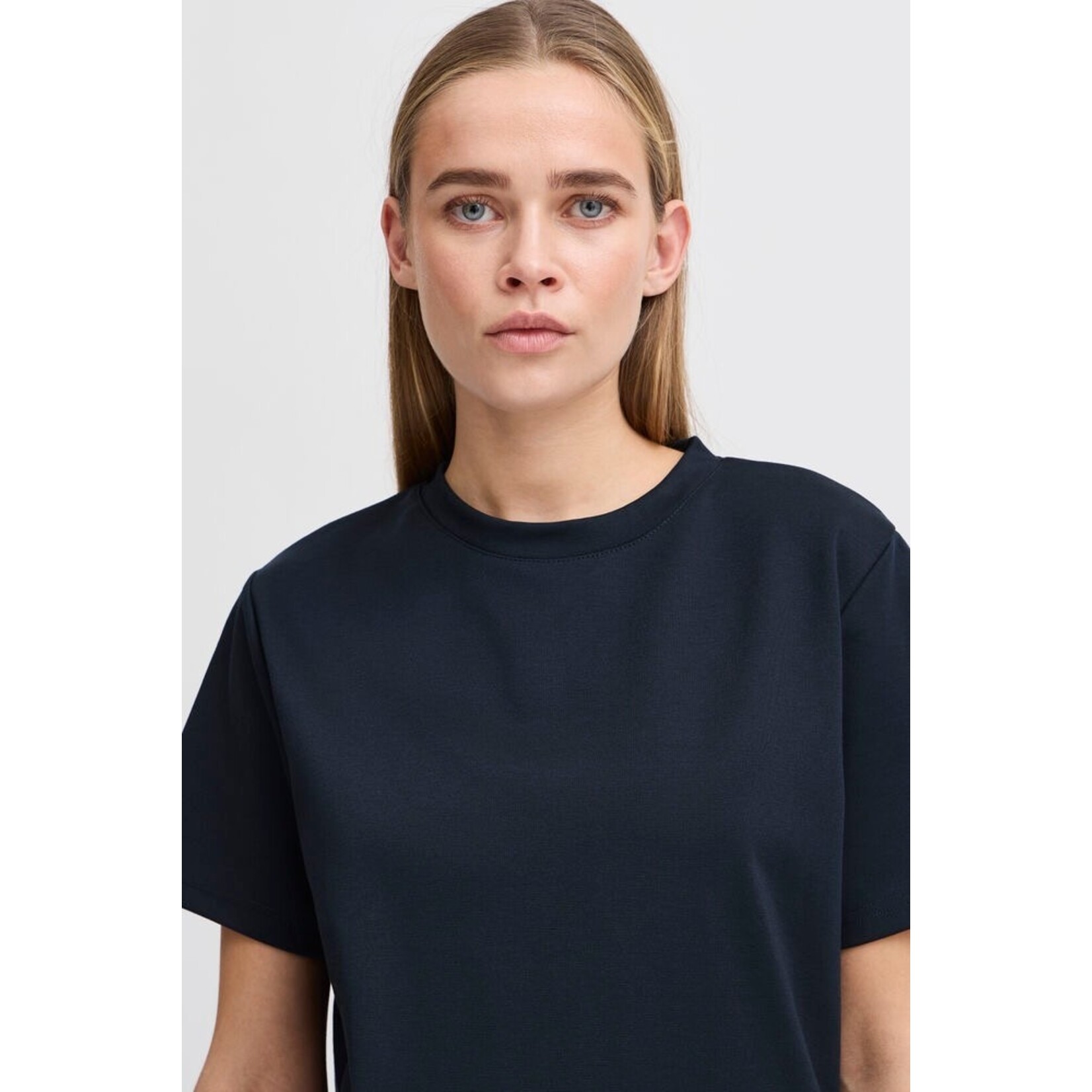 ICHI Ihkate trend t-shirt blauw