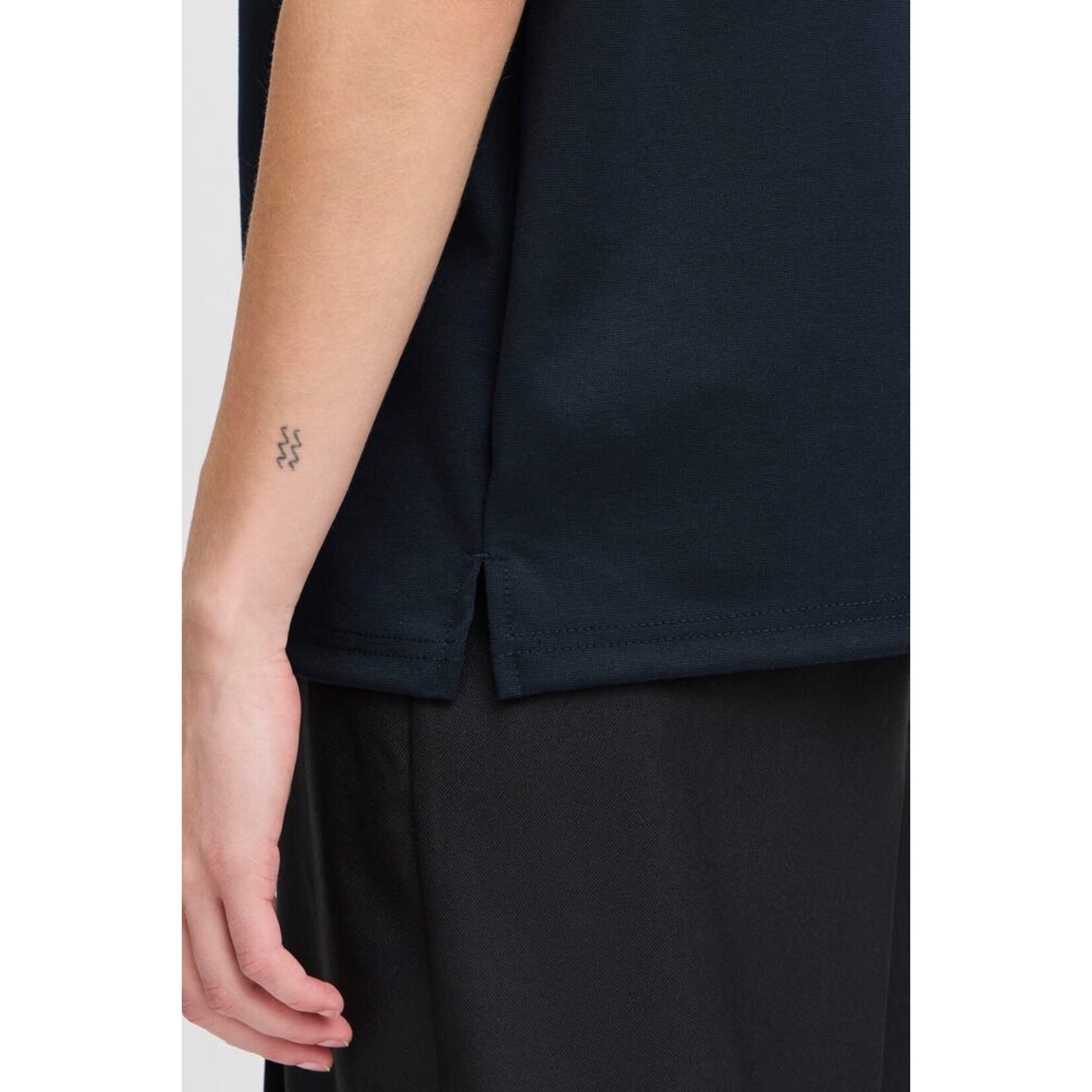 ICHI Ihkate trend t-shirt blauw