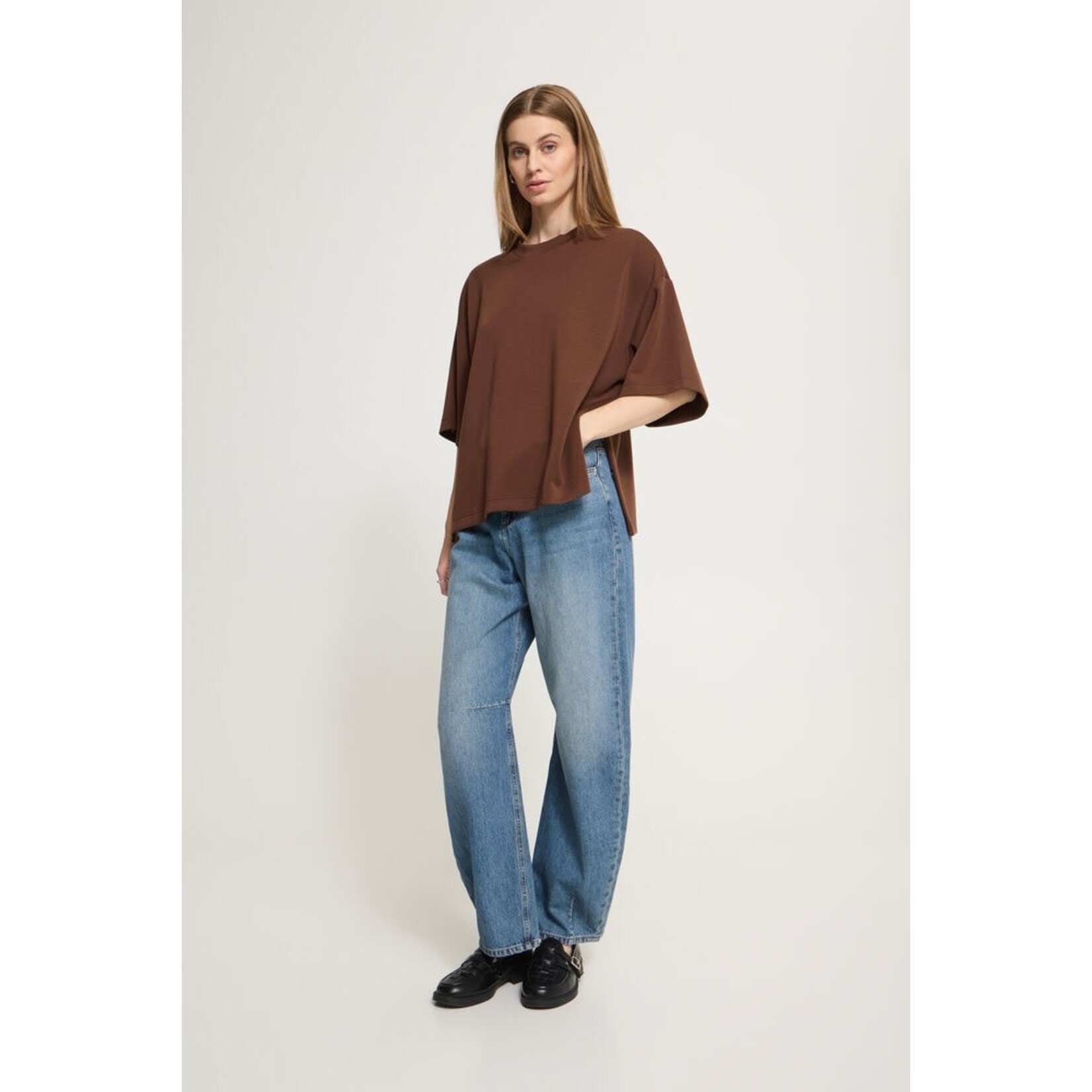 ICHI Ihnaida t-shirt oversized bruin