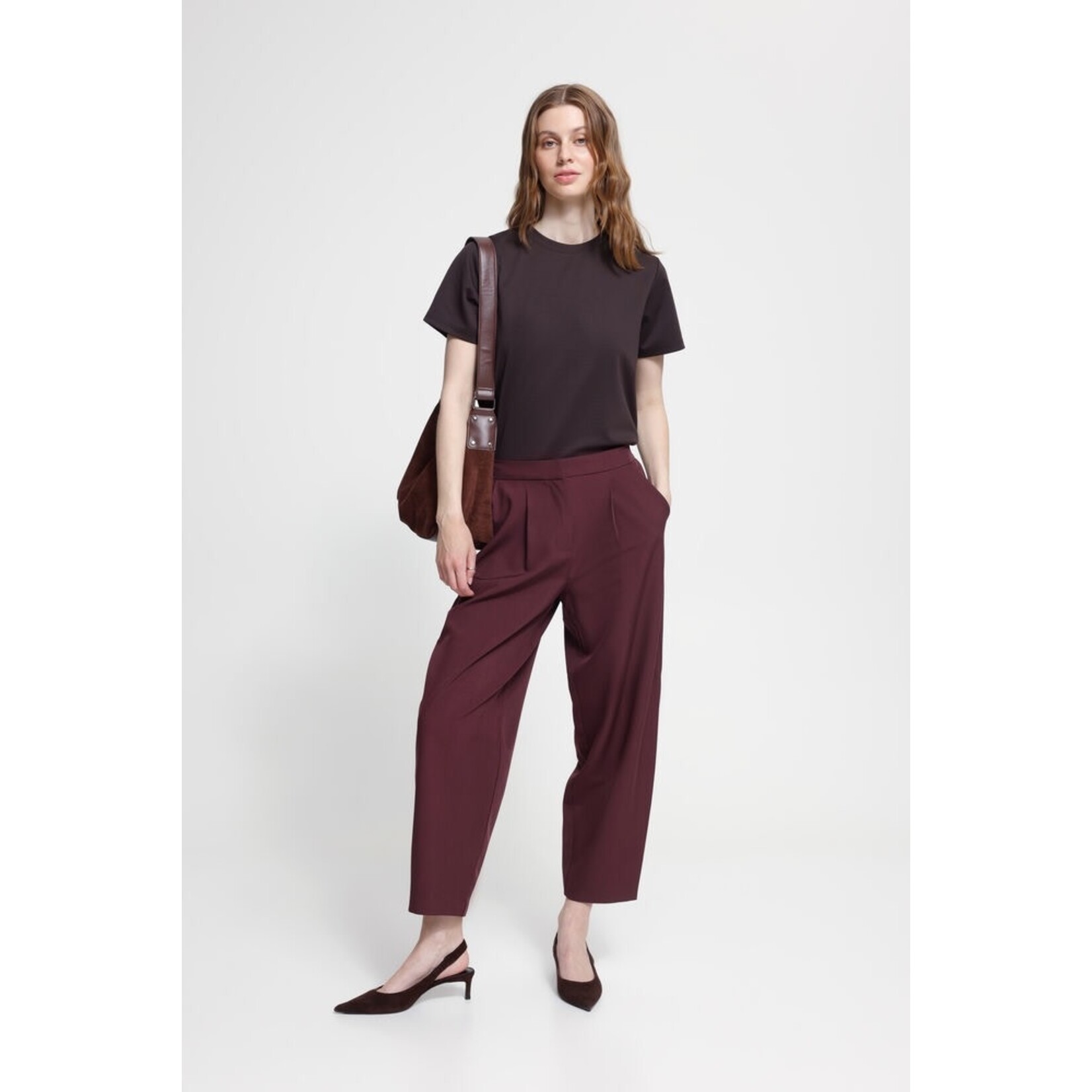 ICHI Ihfava Barrel pantalon bordeaux