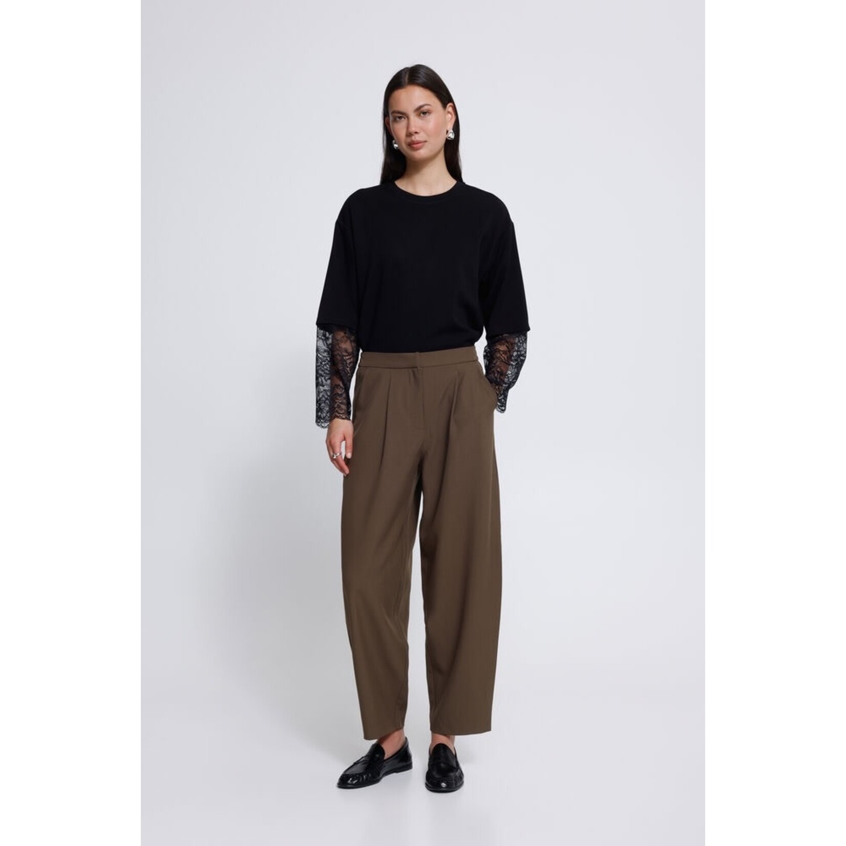 ICHI Ihfava Barrel pantalon bruin