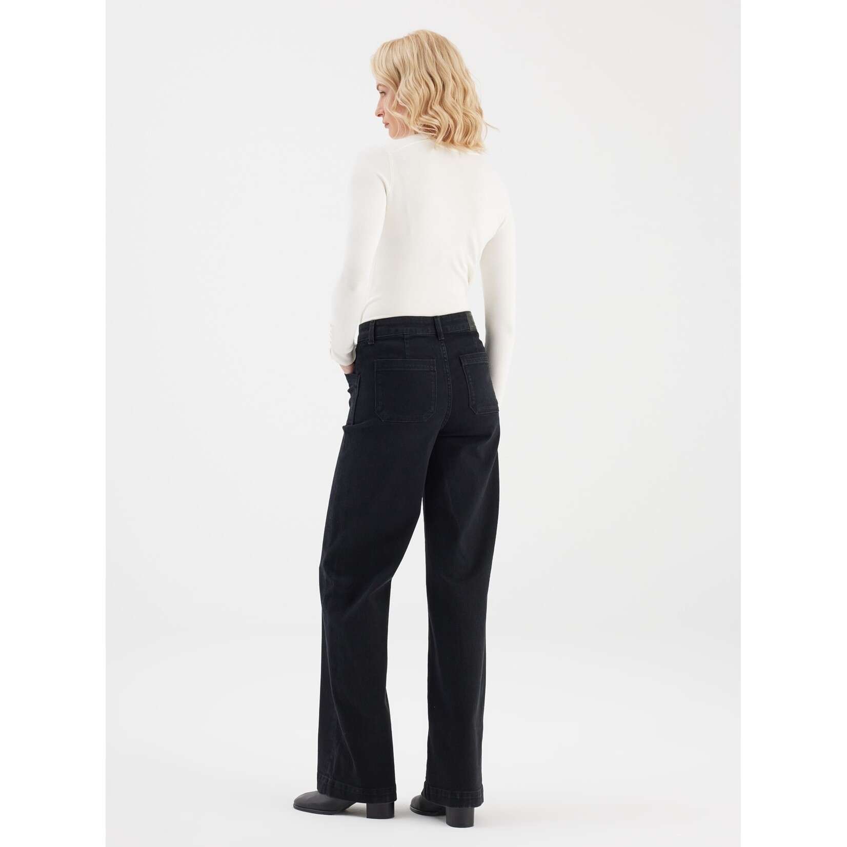 C.O.J. COJ Mira wide jeans zwart