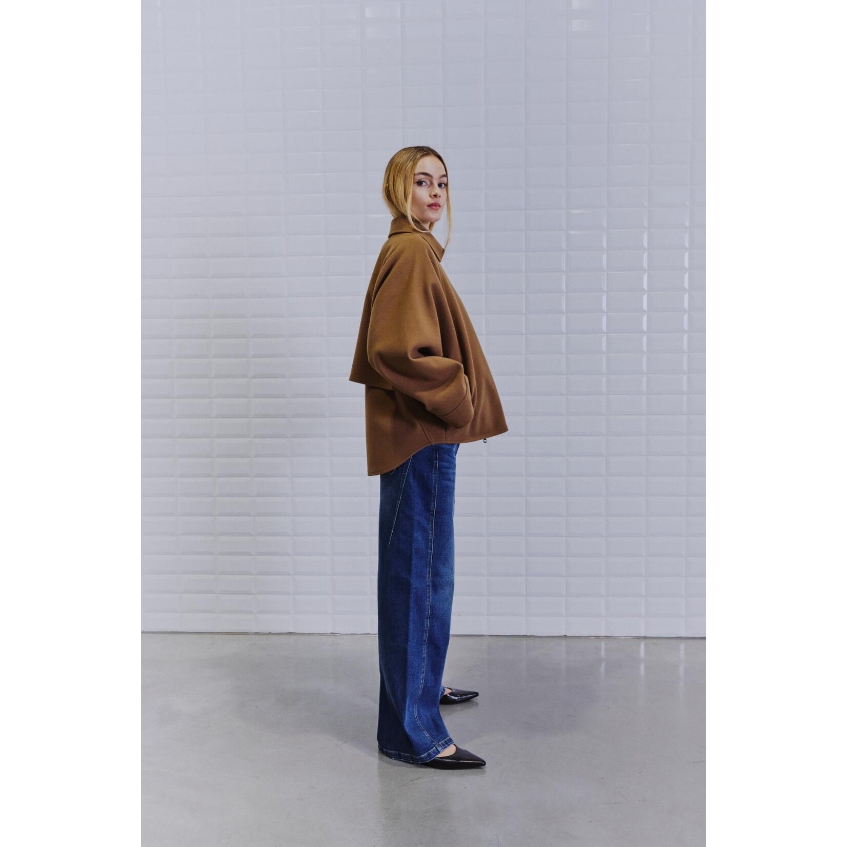 With Black Withblack Jackie bat sleeve jasje Camel