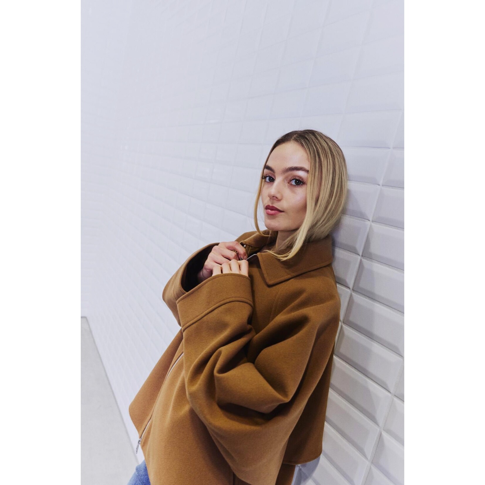 With Black Withblack Jackie bat sleeve jasje Camel