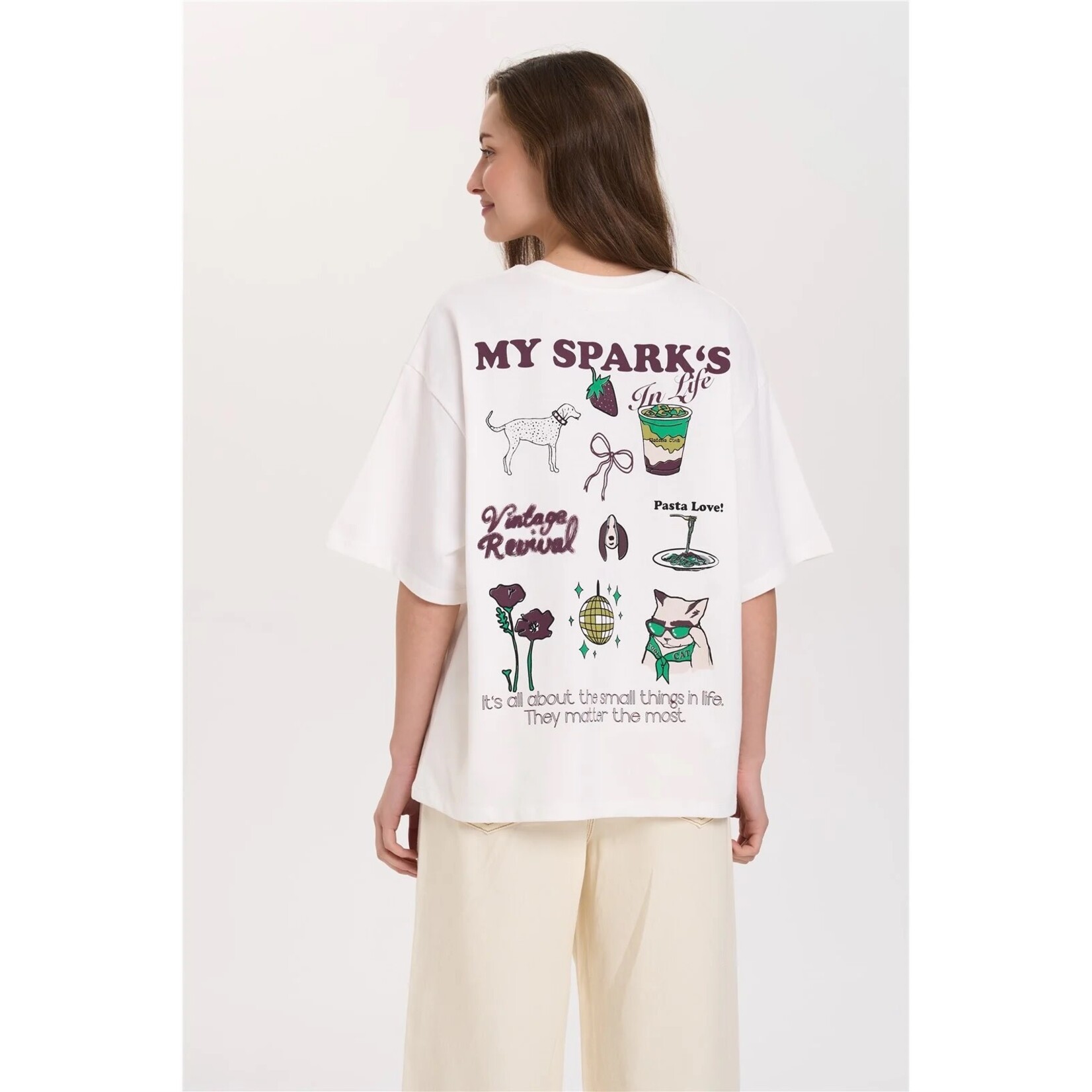 24Colours 24Colours oversized t-shirt sparks wit