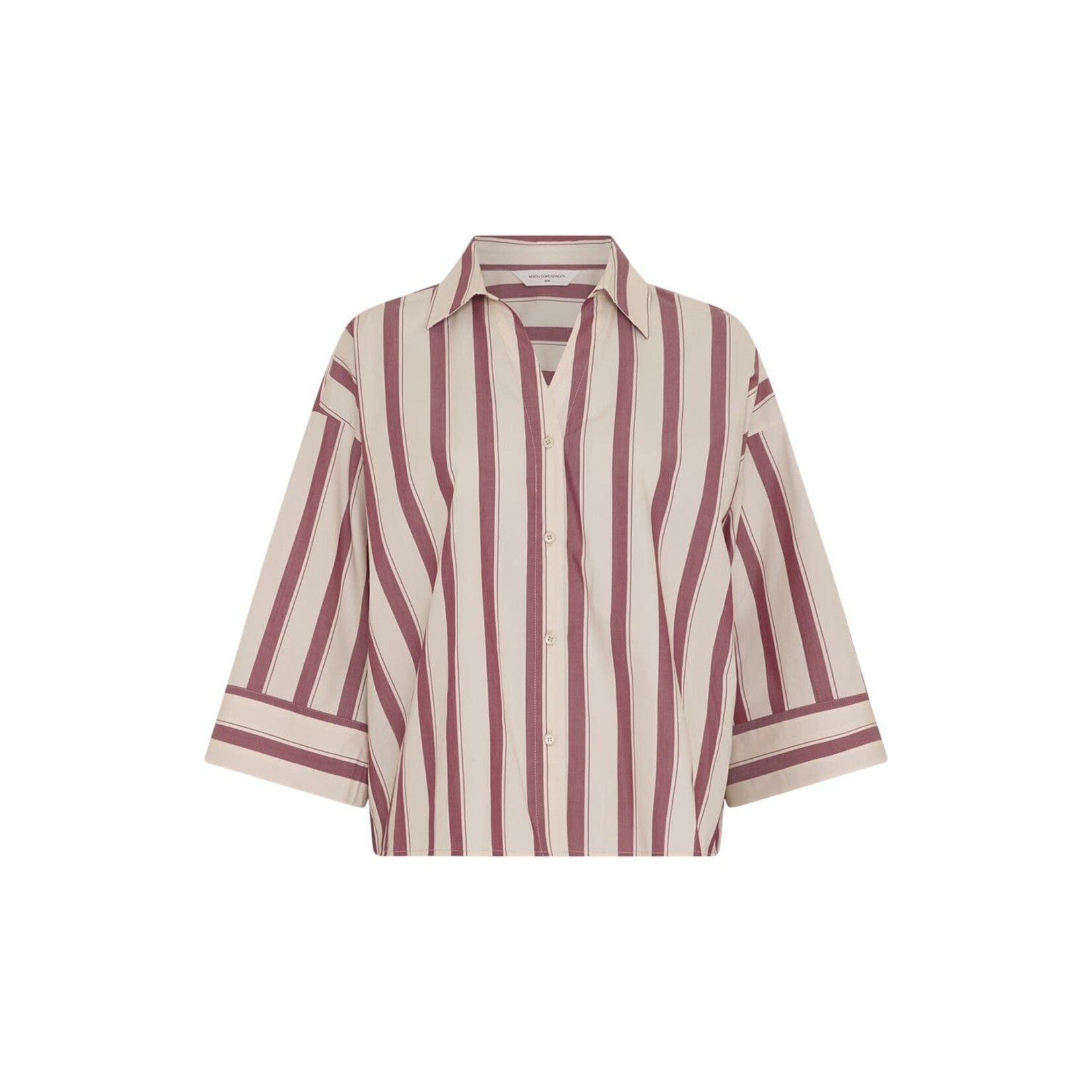 MSCH Moss Copenhagen Susana Selmina 3/4 blouse streep rood