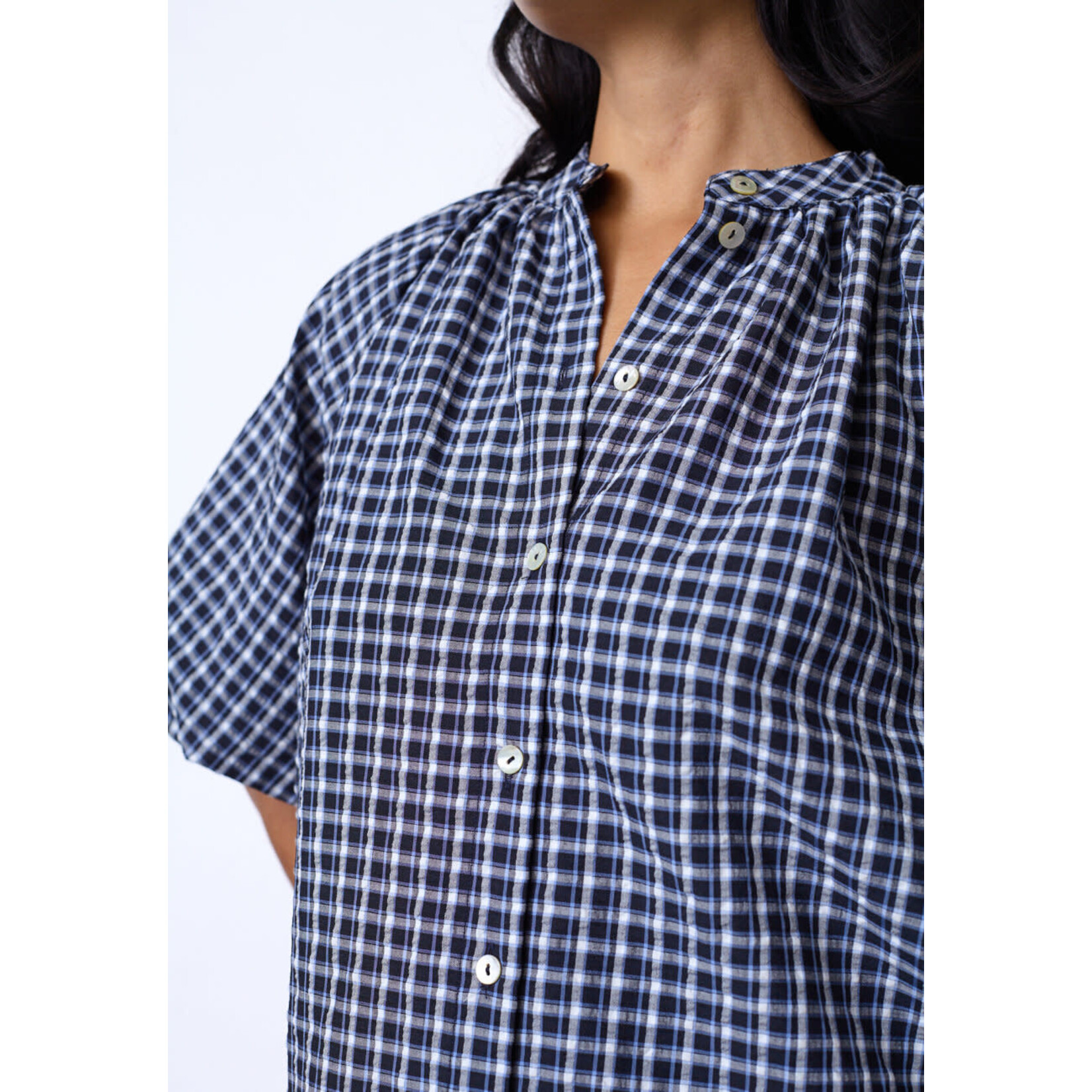 Sisters Point Elice blouse ruit blauw