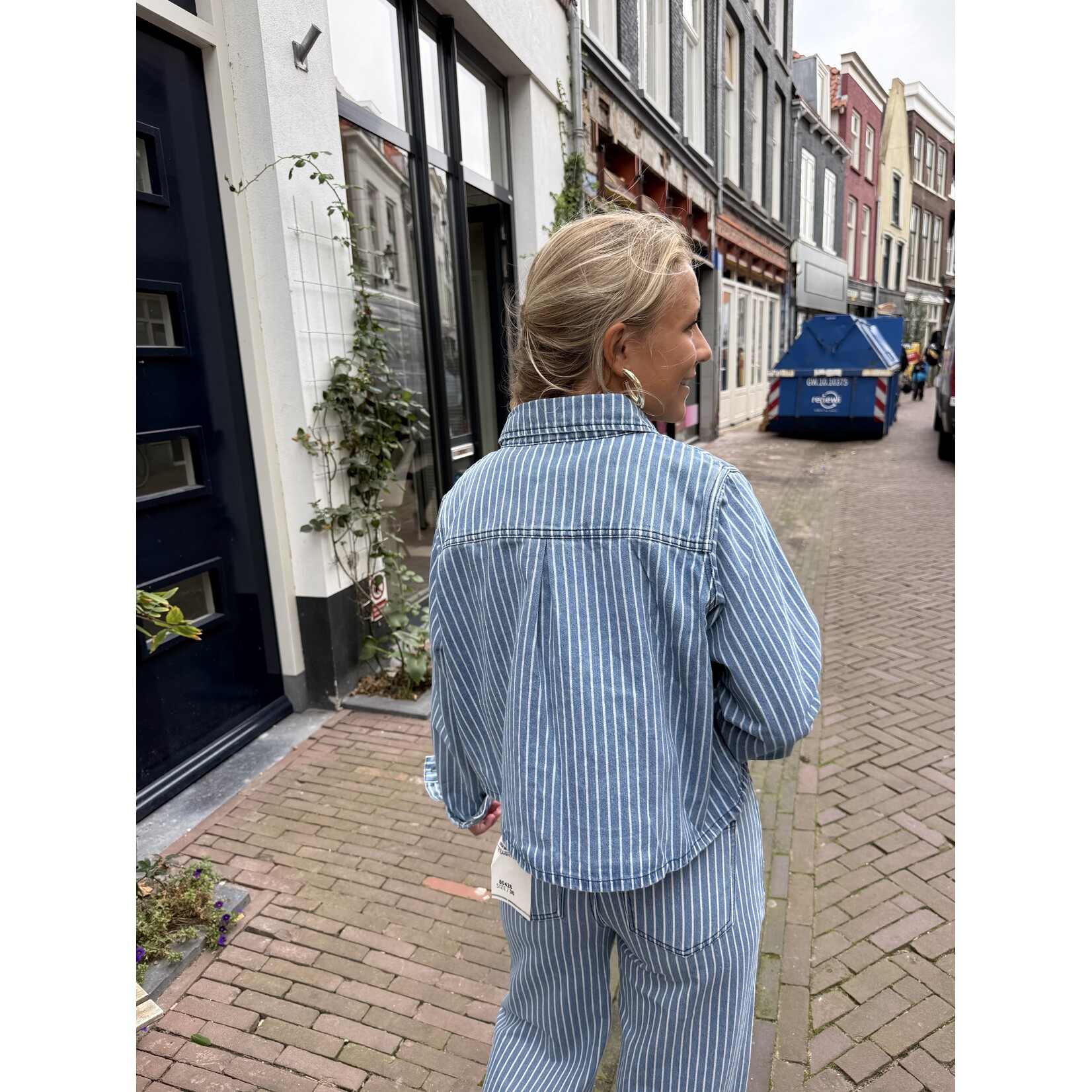 24Colours 24Colours blouse Roos streep denim