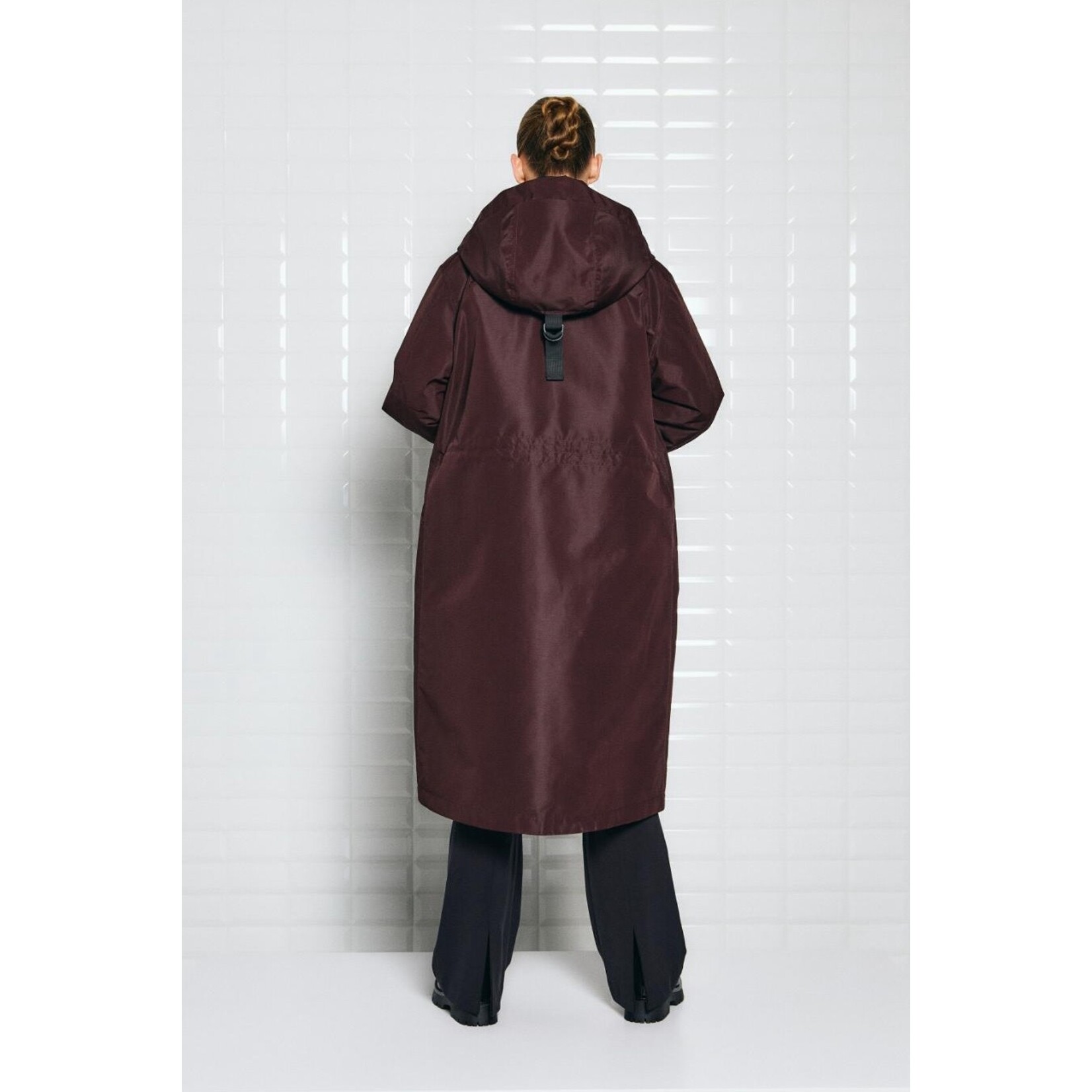 With Black WithBlack brooklyn parka jas wijn rood