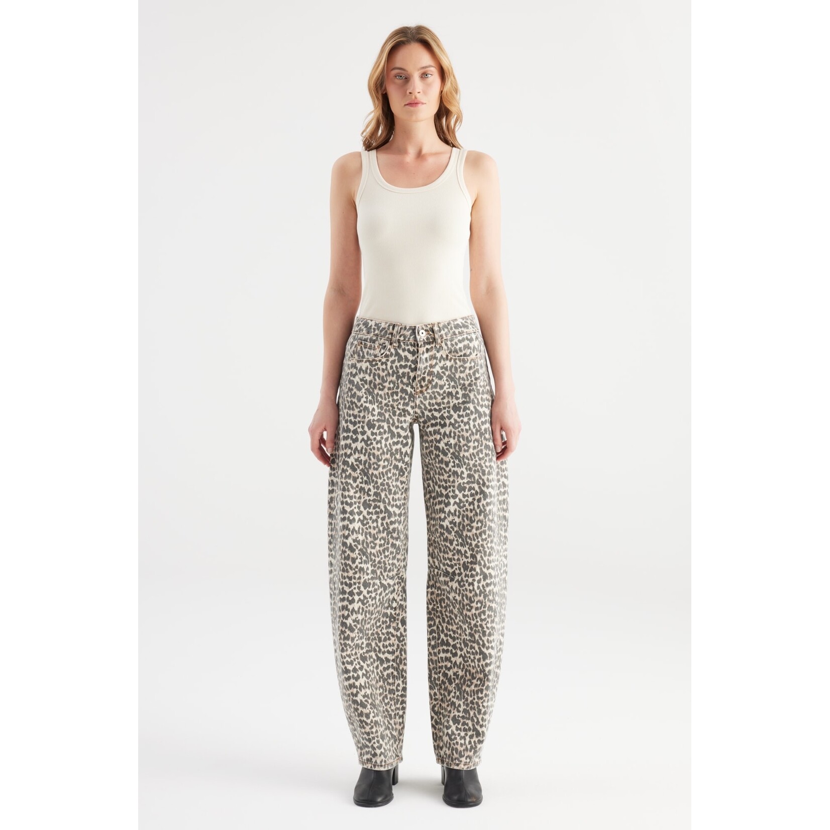 C.O.J. Clara Ballon jeans mid waist leopard