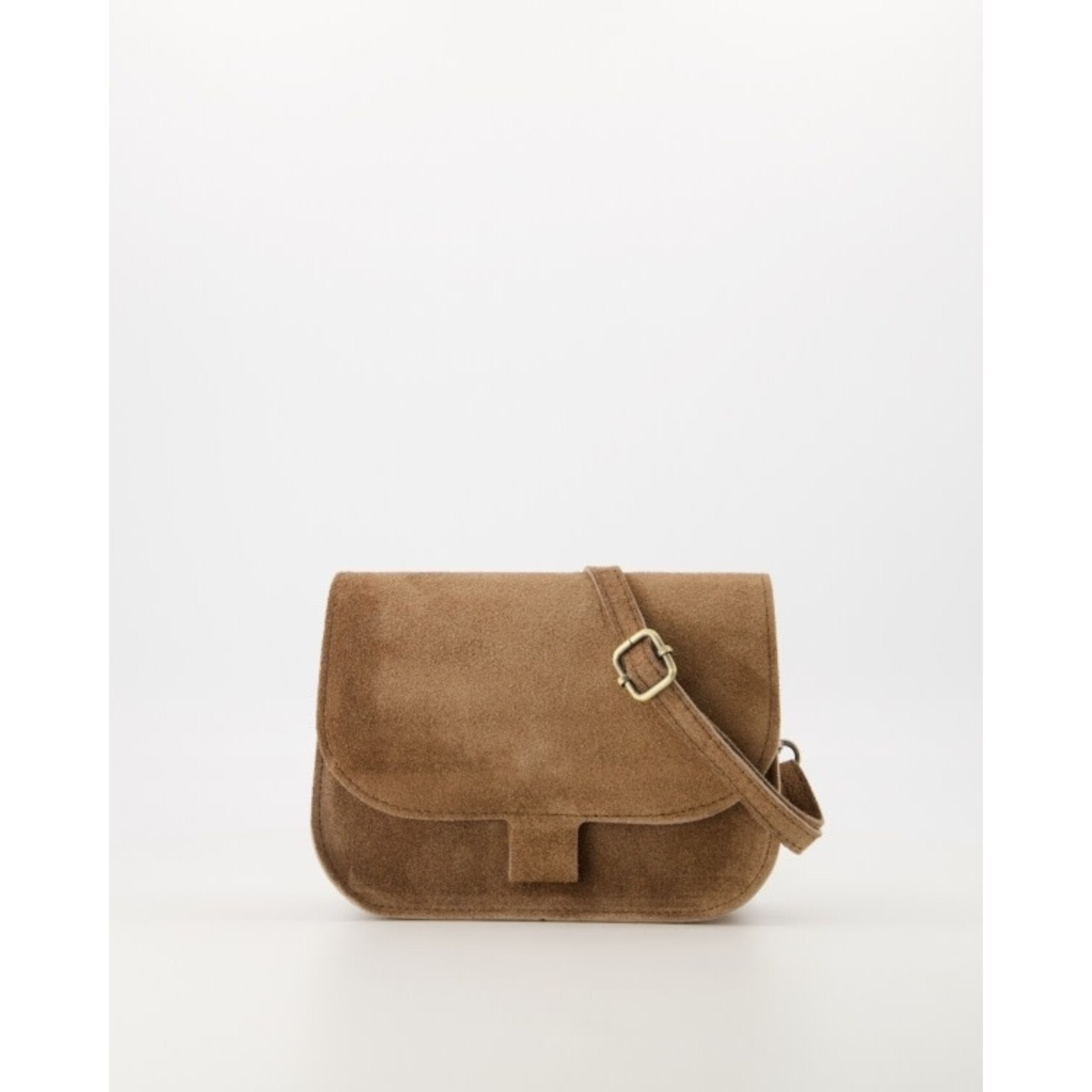 Leren tas Flora taupe suede