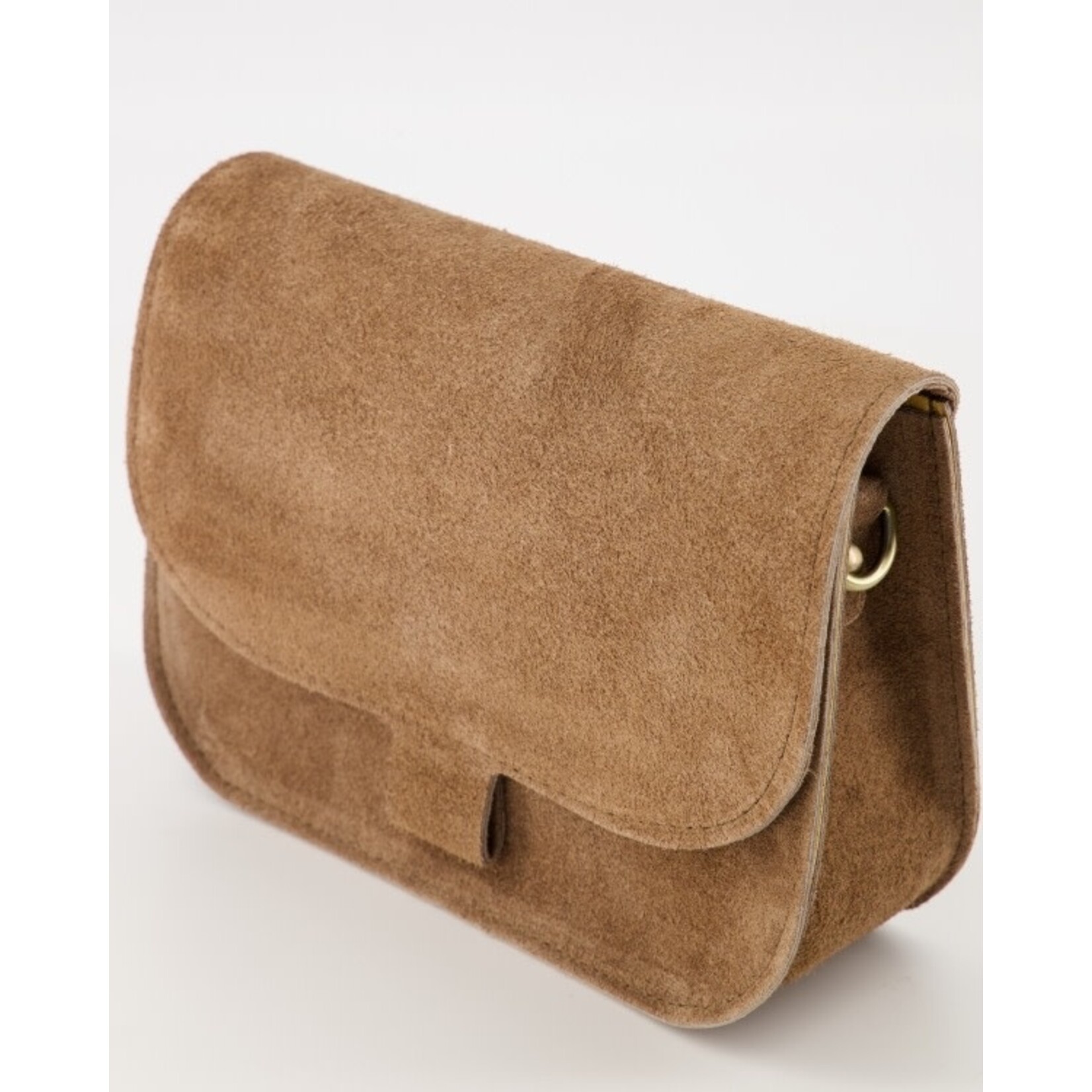 Leren tas Flora taupe suede