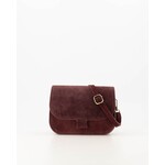 Leren tas Flora bordeaux suede