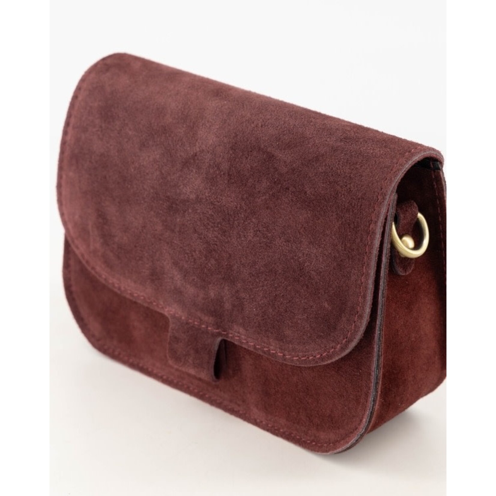 Leren tas Flora bordeaux suede