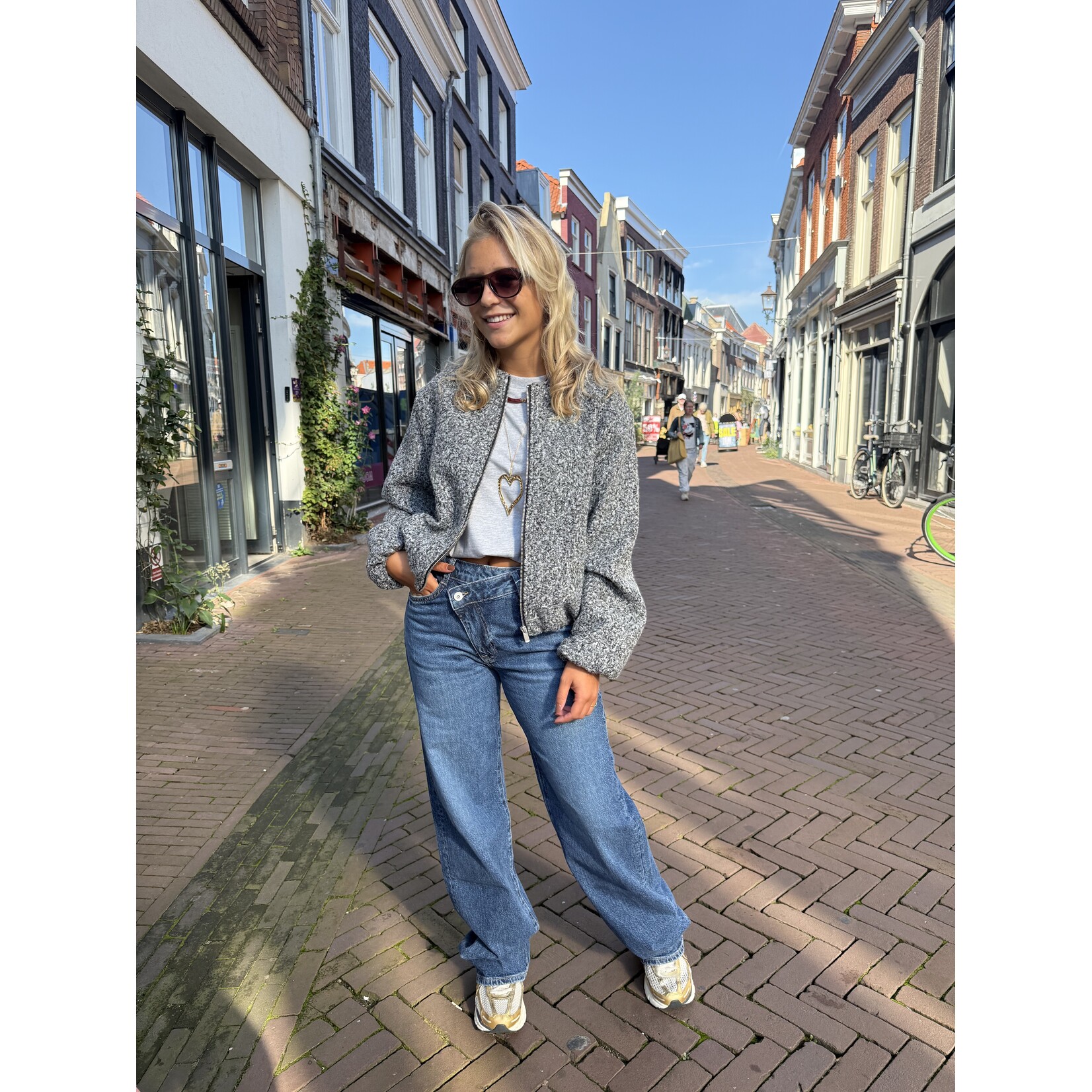 24Colours 24Colours jasje Sanne grijs