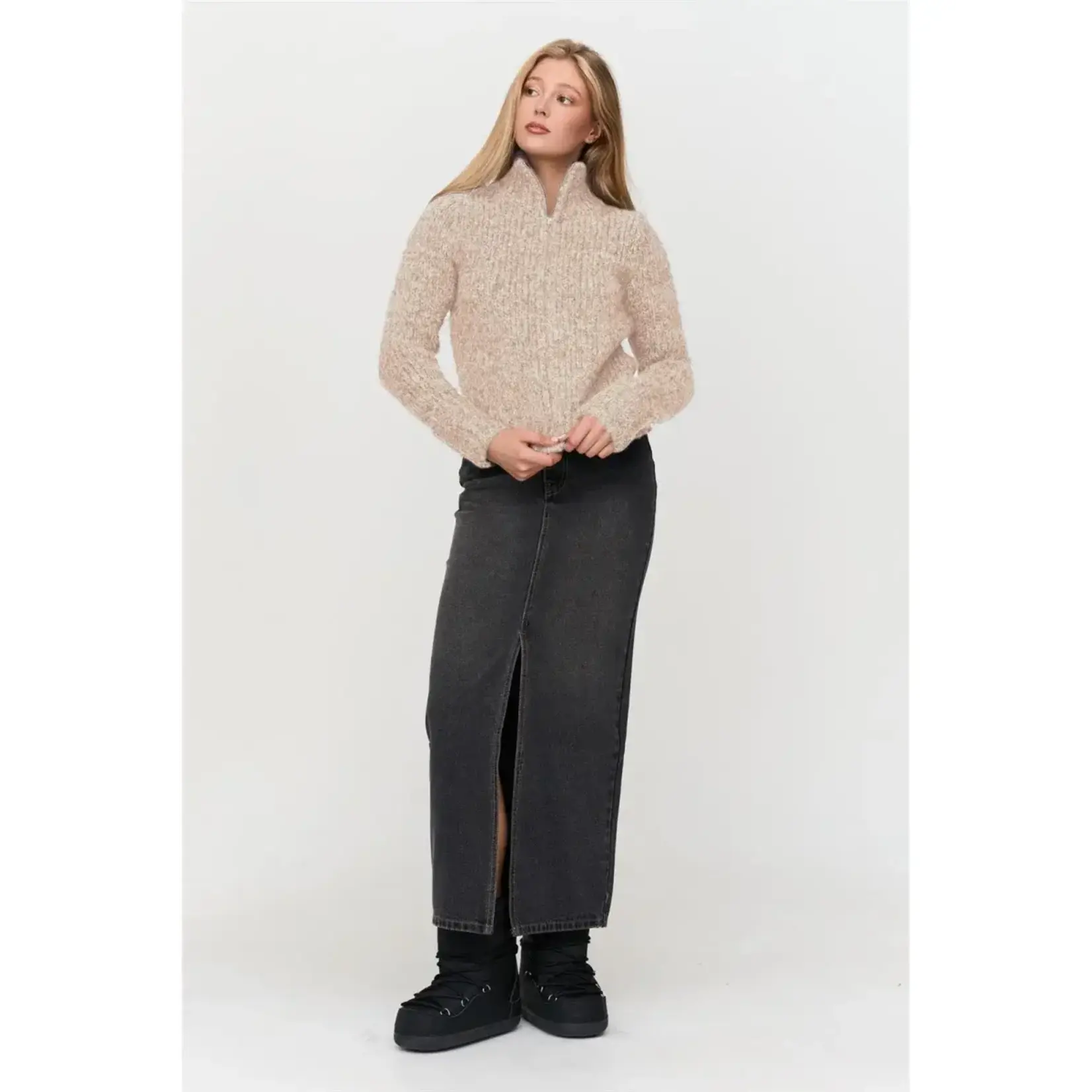 24Colours 24Colours gebreid vest Karin beige