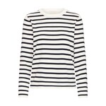 ICHI Ihluls LS top gebreid streep navy