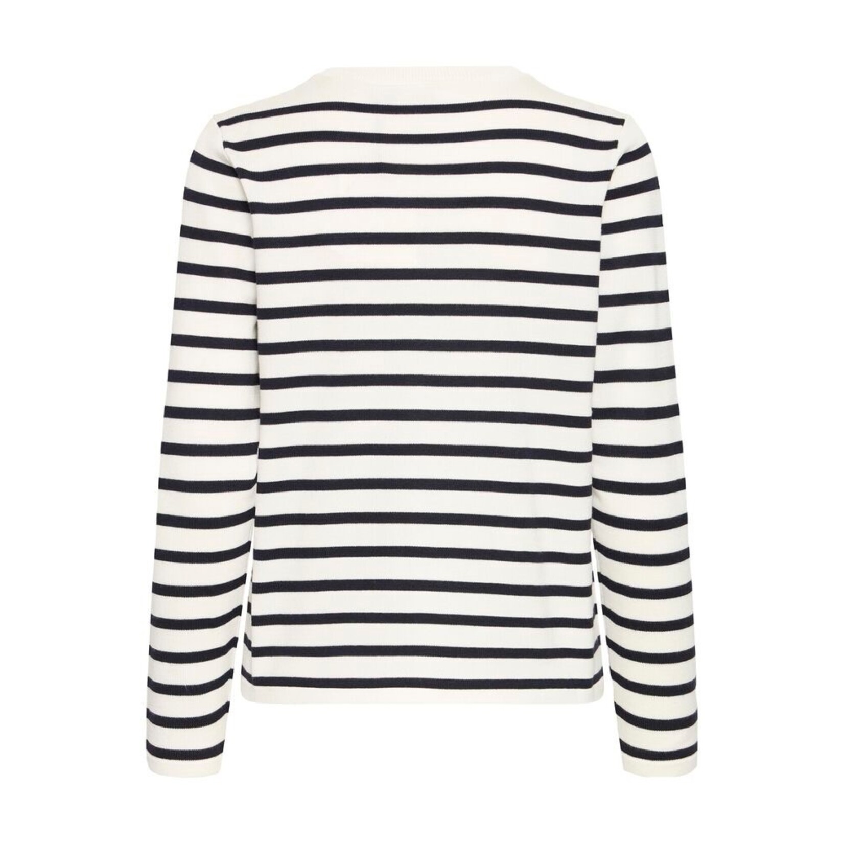 ICHI Ihluls LS top gebreid streep navy