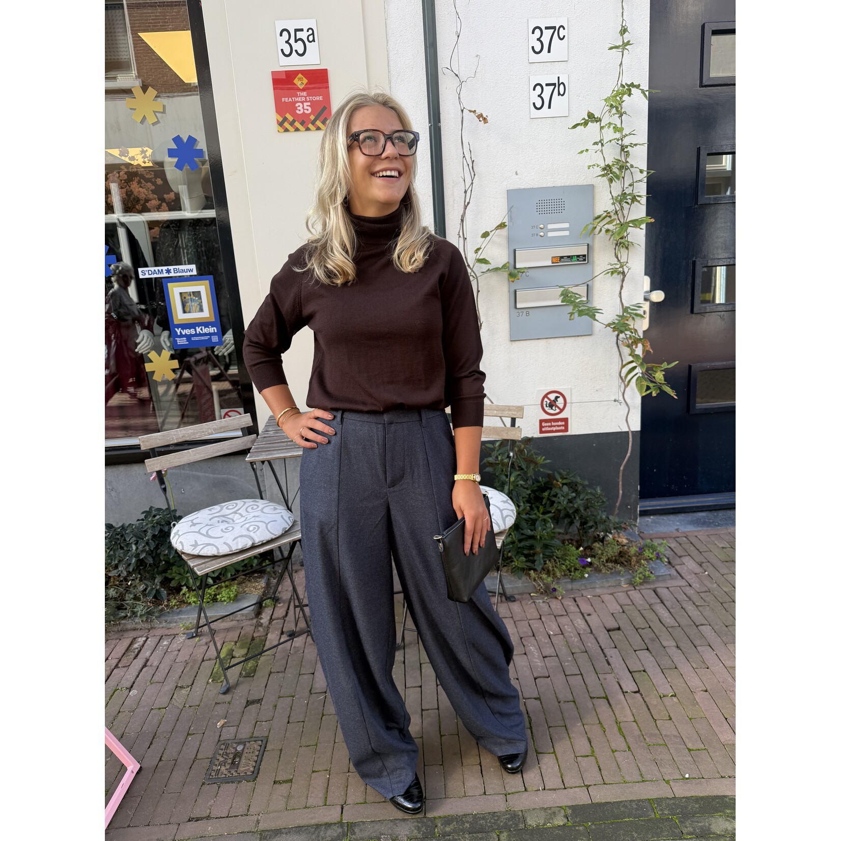24Colours 24Colours barrel pantalon blauw