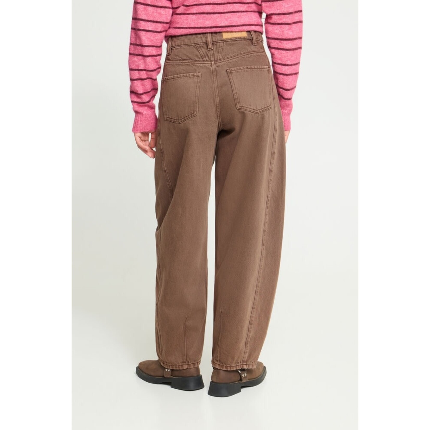 ICHI Ihblich Barrel jeans bruin