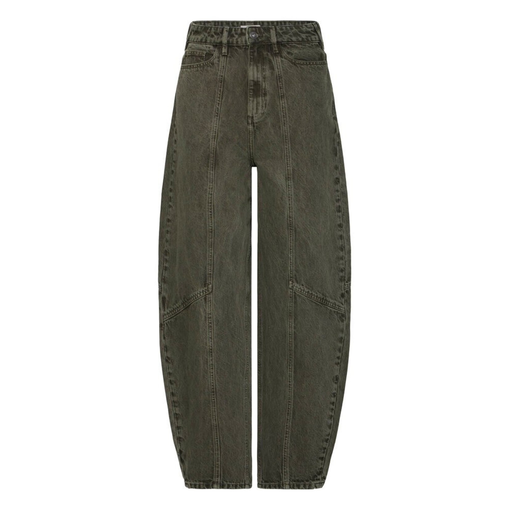 ICHI Ihpella barrel jeans groen