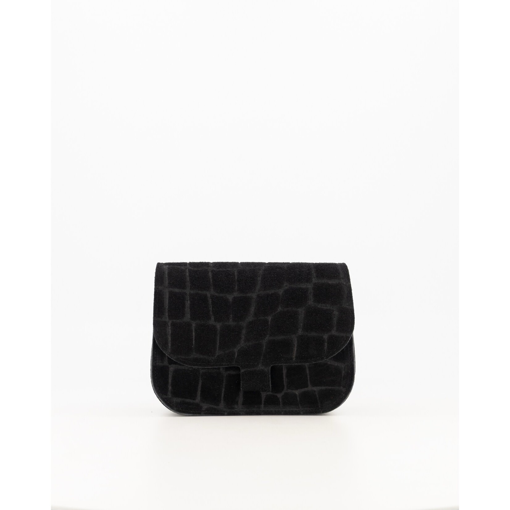 Leren tas Flora zwart croco