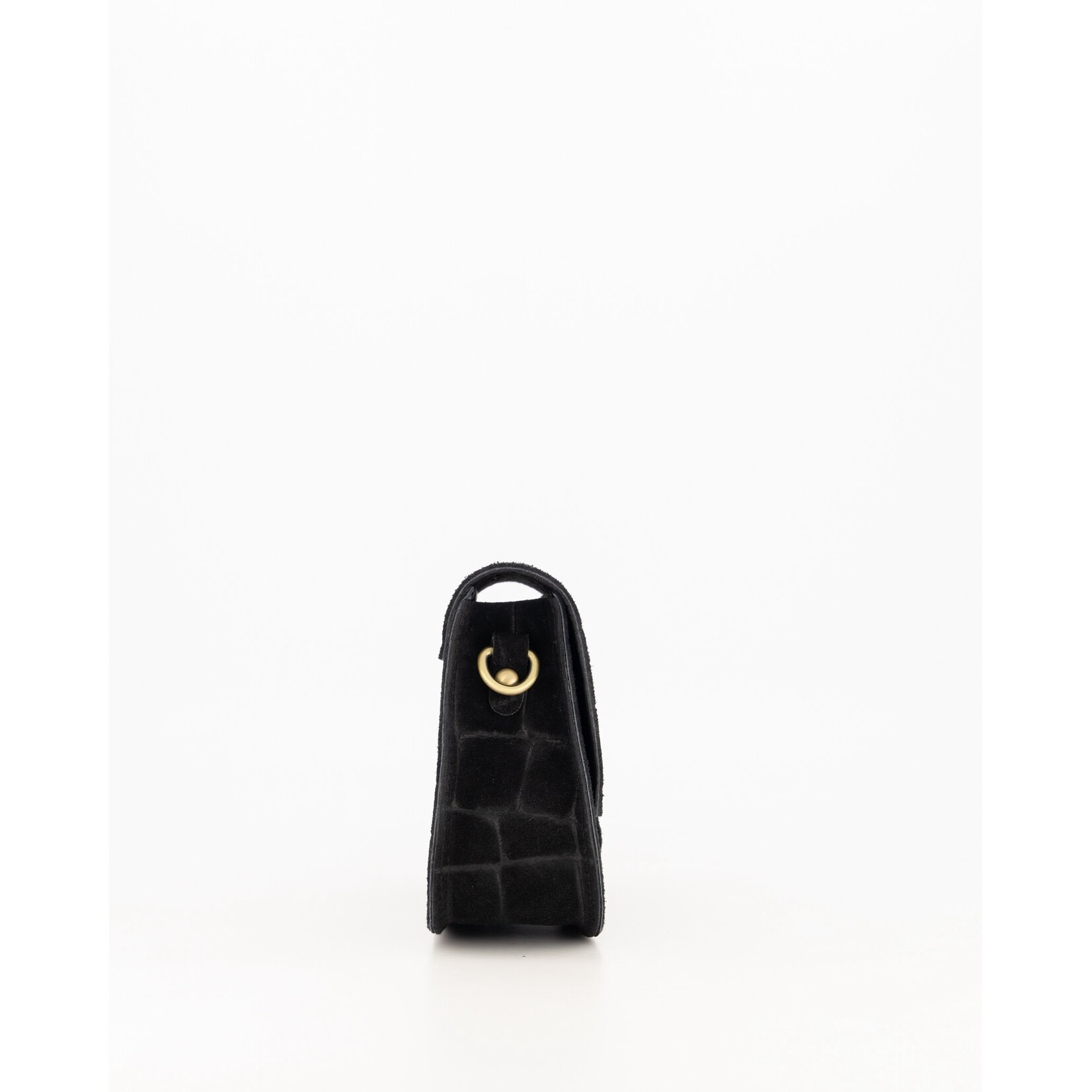 Leren tas Flora zwart croco