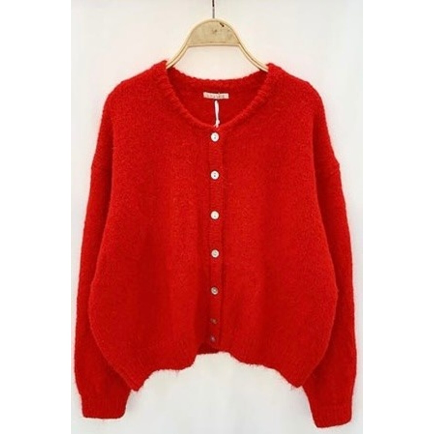 Gebreid vest Monica rood